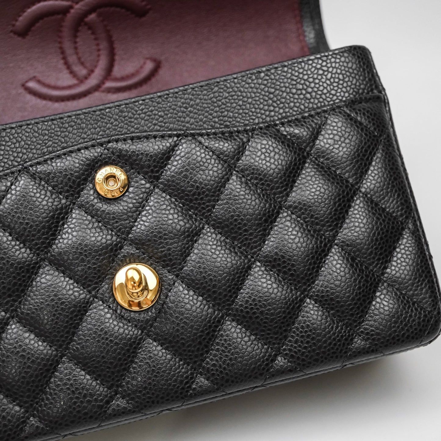 Chanel Small Classic Flap Quilted Black Caviar Gold Hardware