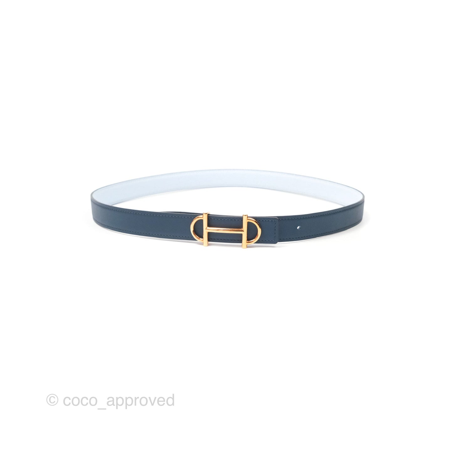 Hermes Gamma Belt Buckle Reversible Leather Strap 24 mm