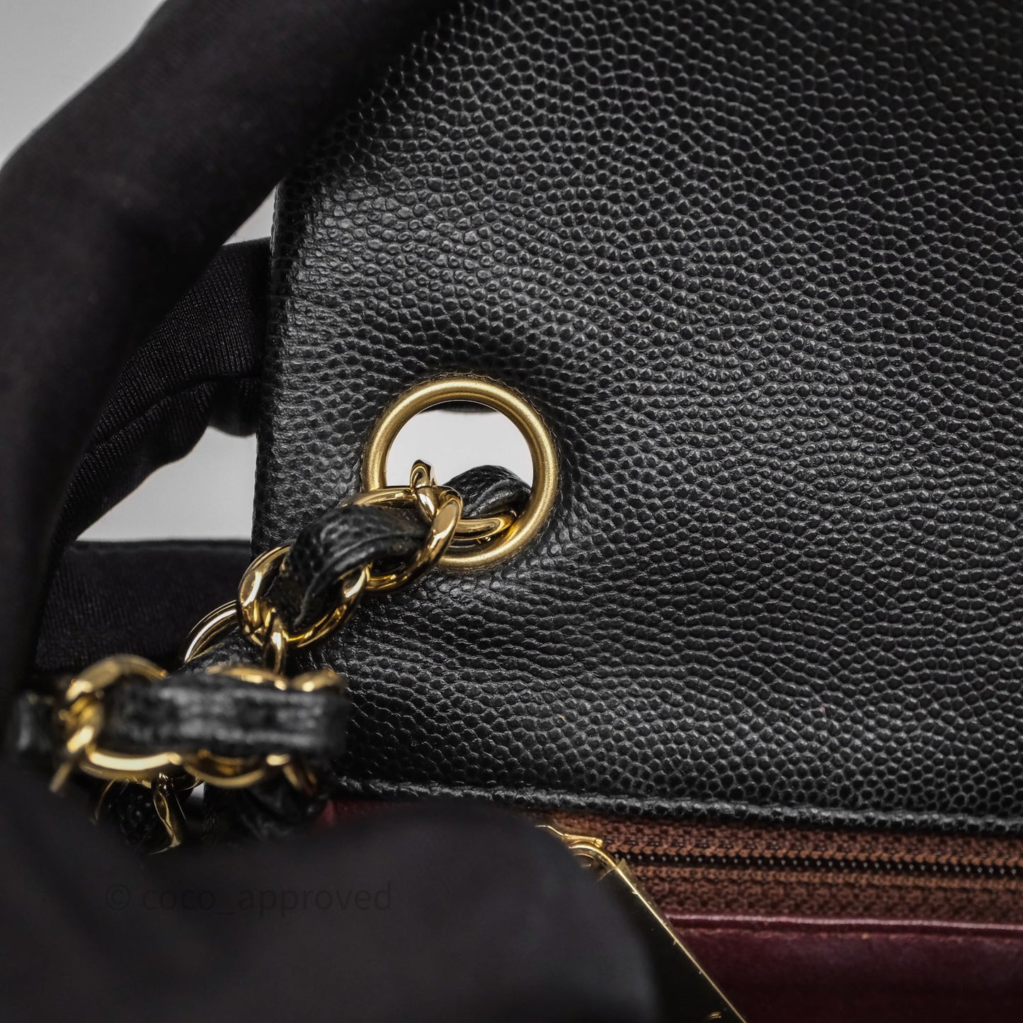 Chanel Mini Square Quilted Black Caviar Gold Hardware