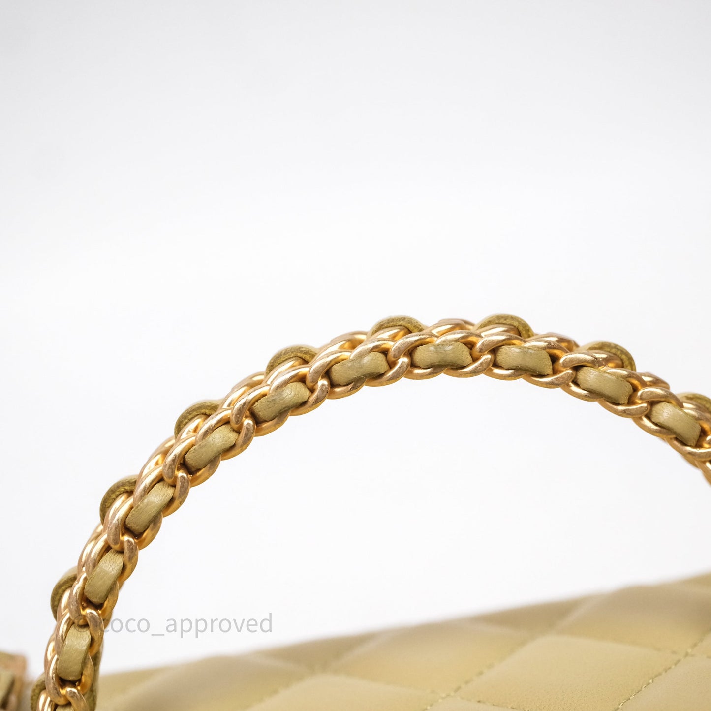 Chanel Top Handle Vanity with Chain Olive Green Lambskin Aged Gold Hardware