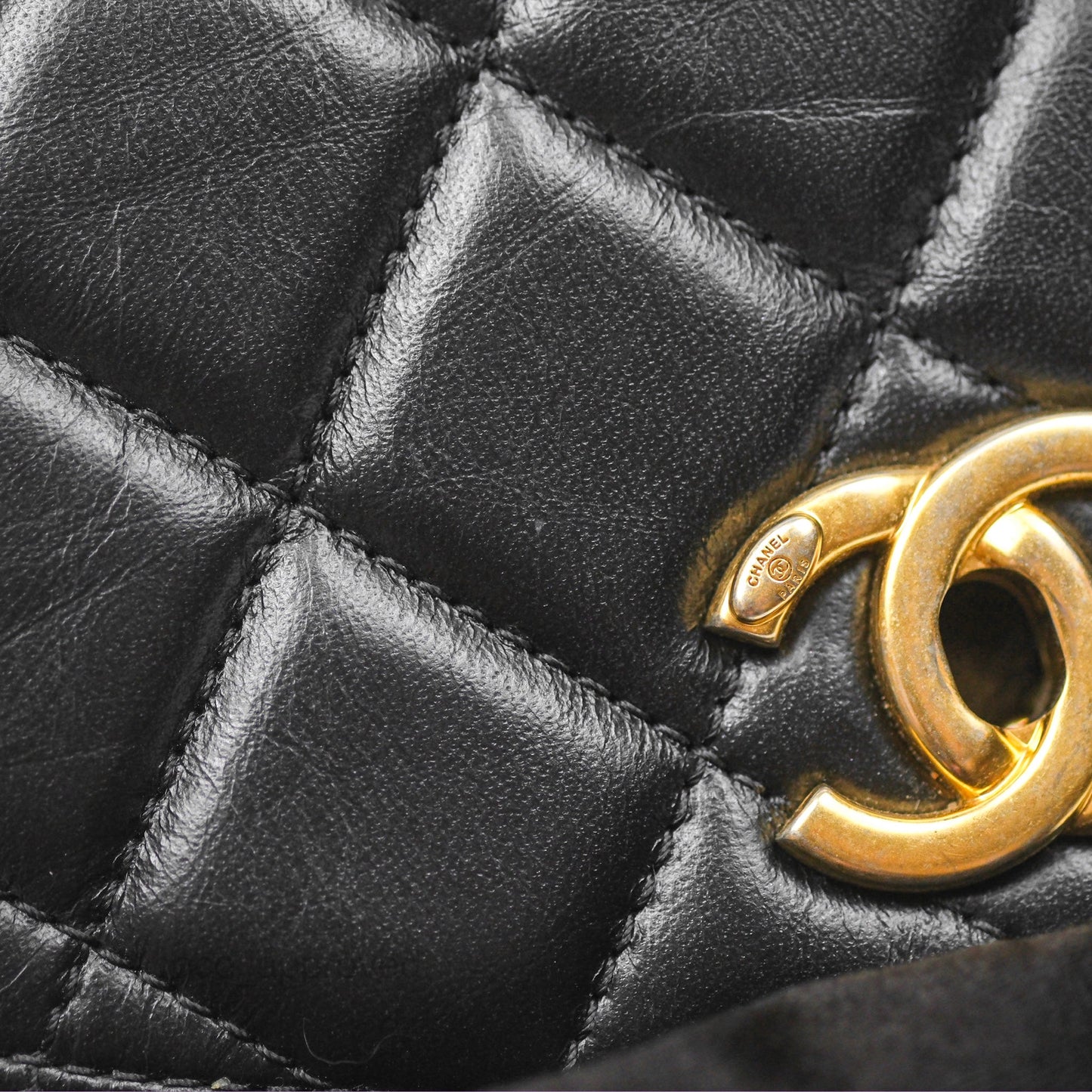 Chanel Chain Handle Small Flap Bag Black Calfskin