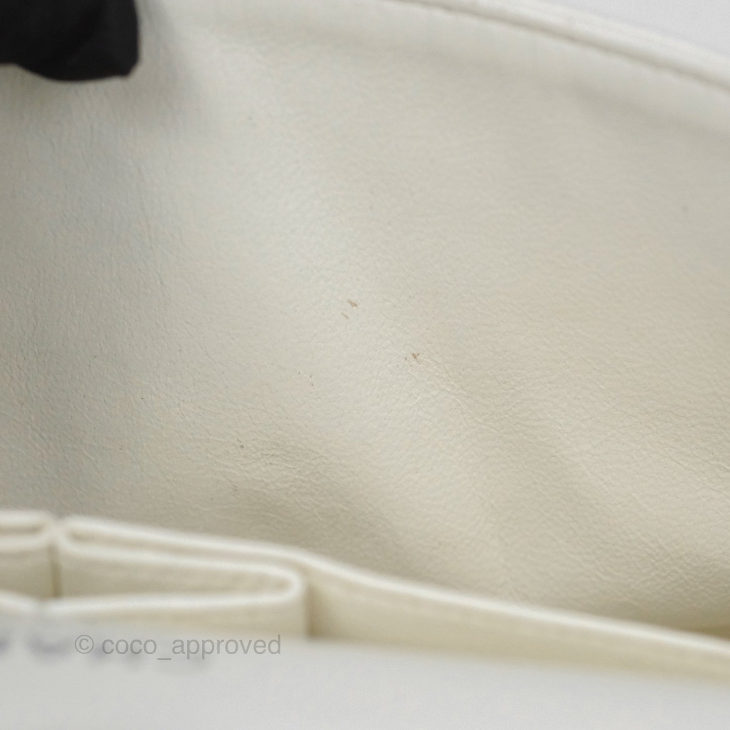 Chanel Classic M/L Medium Flap Quilted White Caviar Silver Hardware