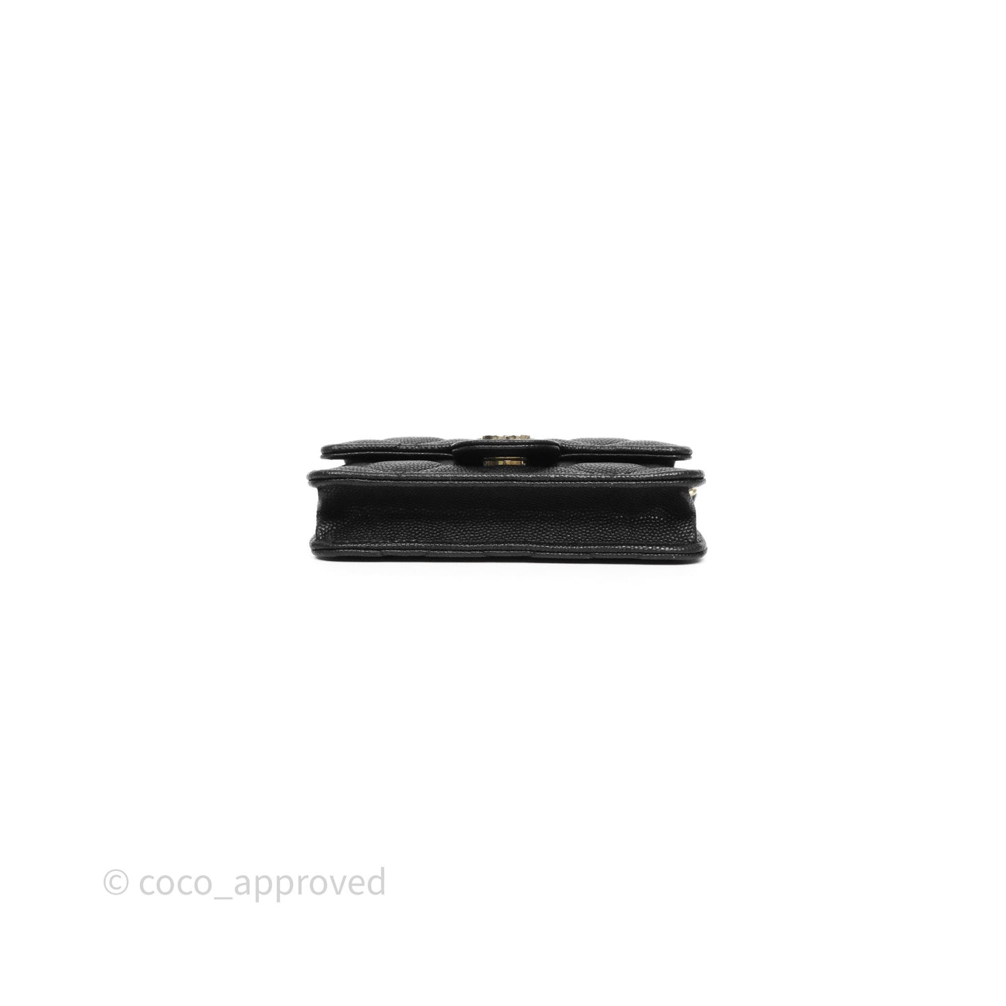 Chanel Mini Wallet With Chain Black Caviar Gold Hardware