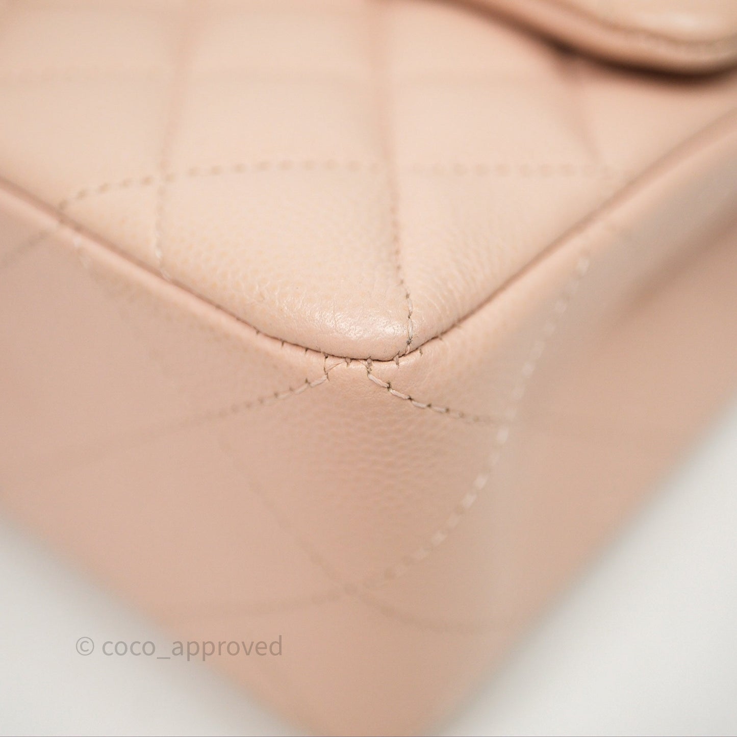 Chanel Small Classic Flap Quilted Rose Clair Caviar Gold Hardware