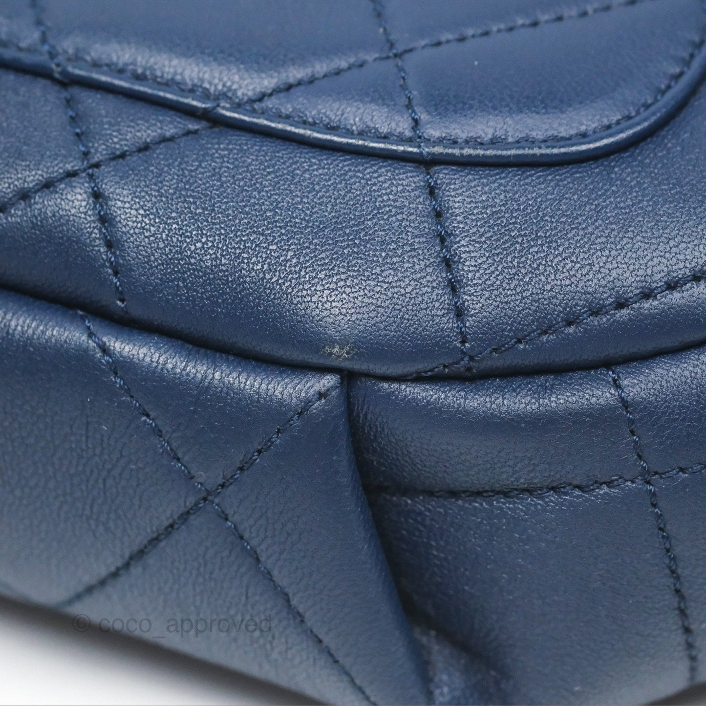 Chanel Resin Bi-Color Chain Belt Bag Navy Lambskin Gold Hardware