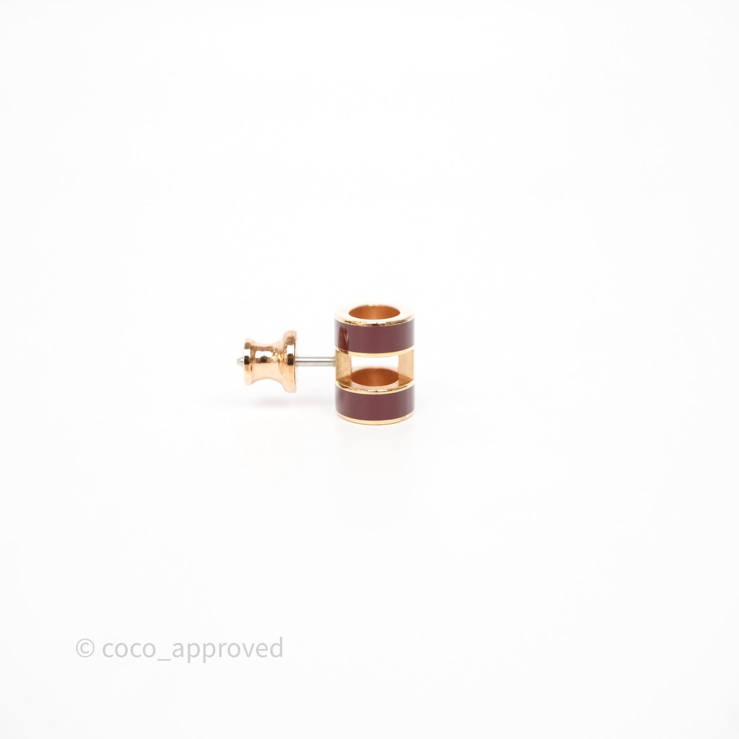 Hermès Pop H Earrings Burgundy Rose Gold