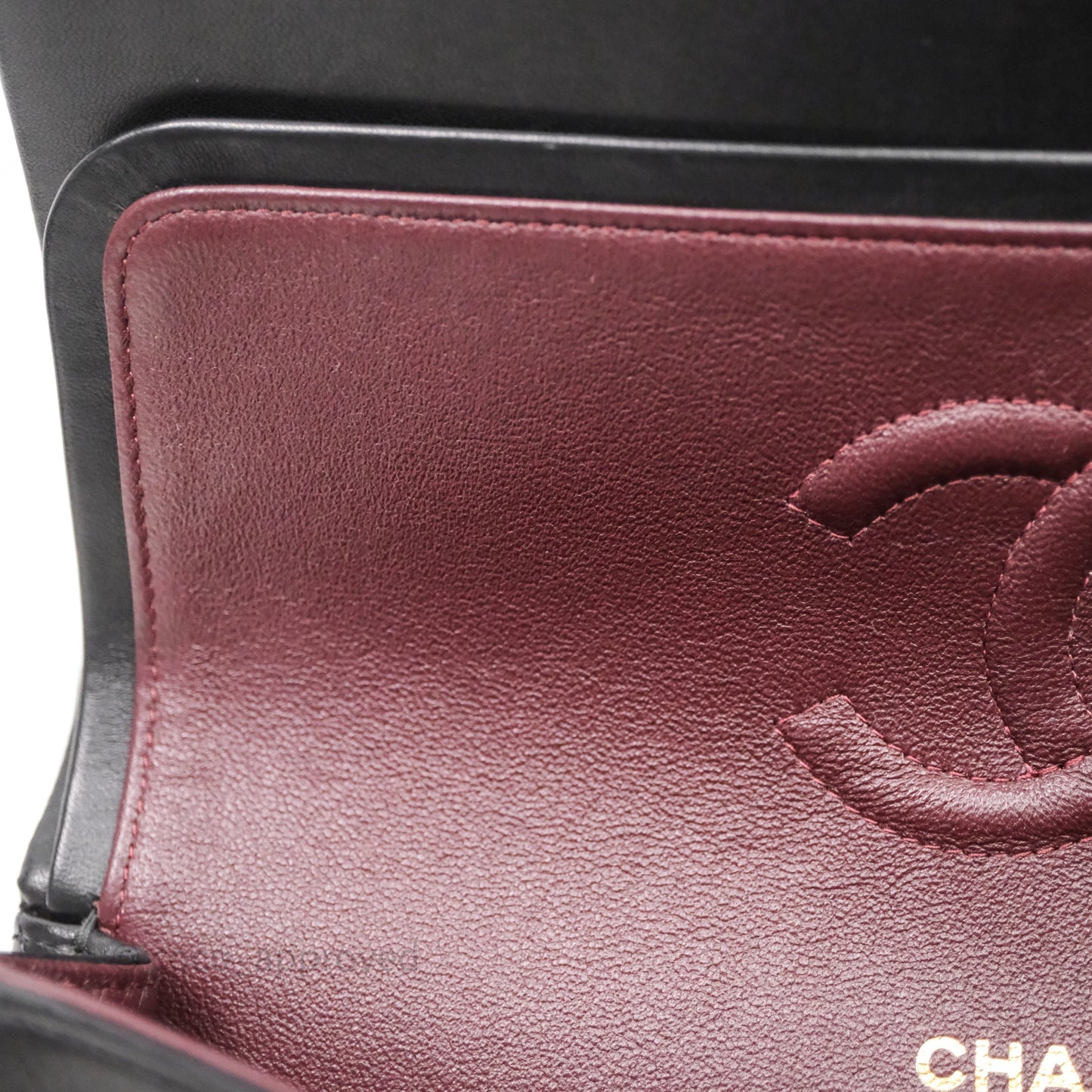 Chanel Classic M/L Medium Flap Quilted Black Lambskin Gold Hardware