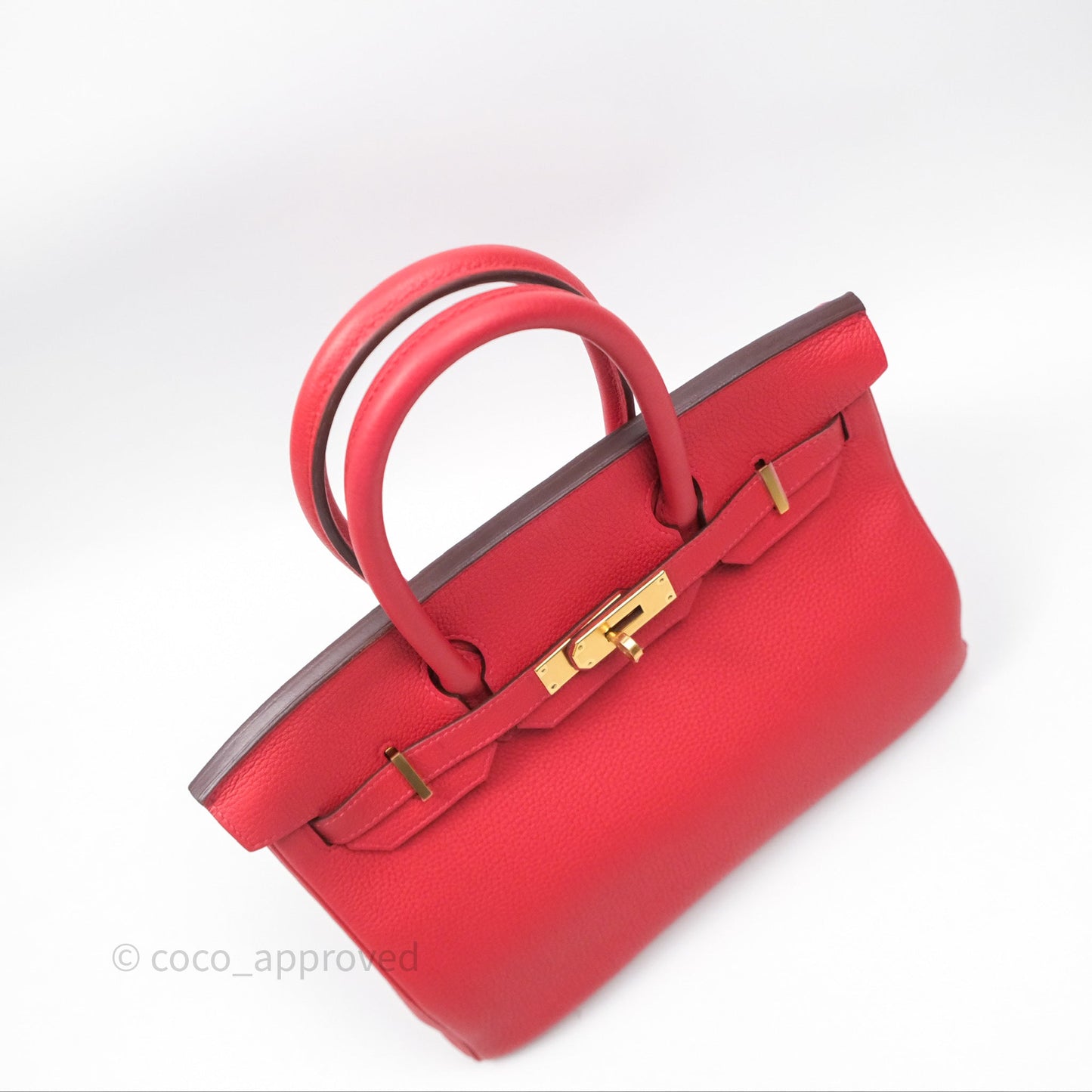 Hermès Birkin 30 Retourne Geranium D5 Togo Gold Hardware