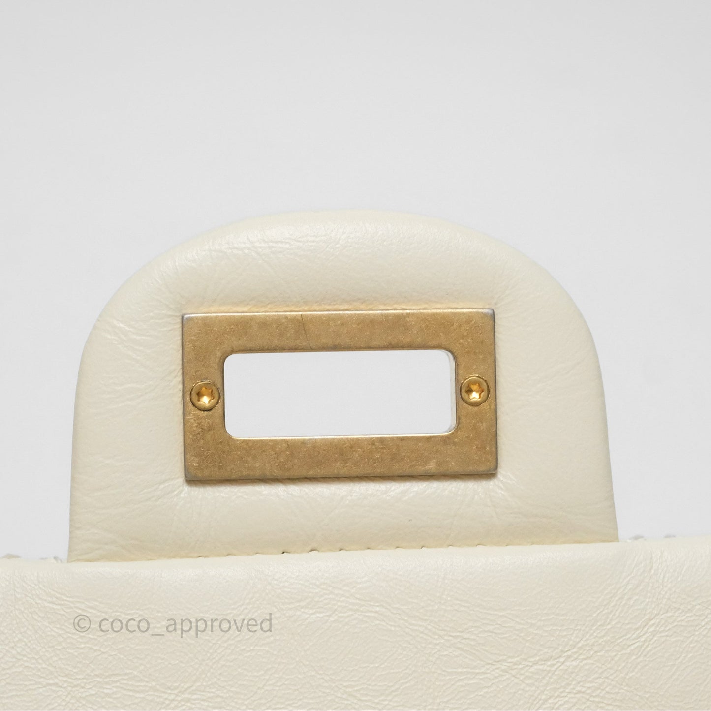 Chanel Mini Reissue 224 White Ivory Aged Calfskin Aged Gold Hardware