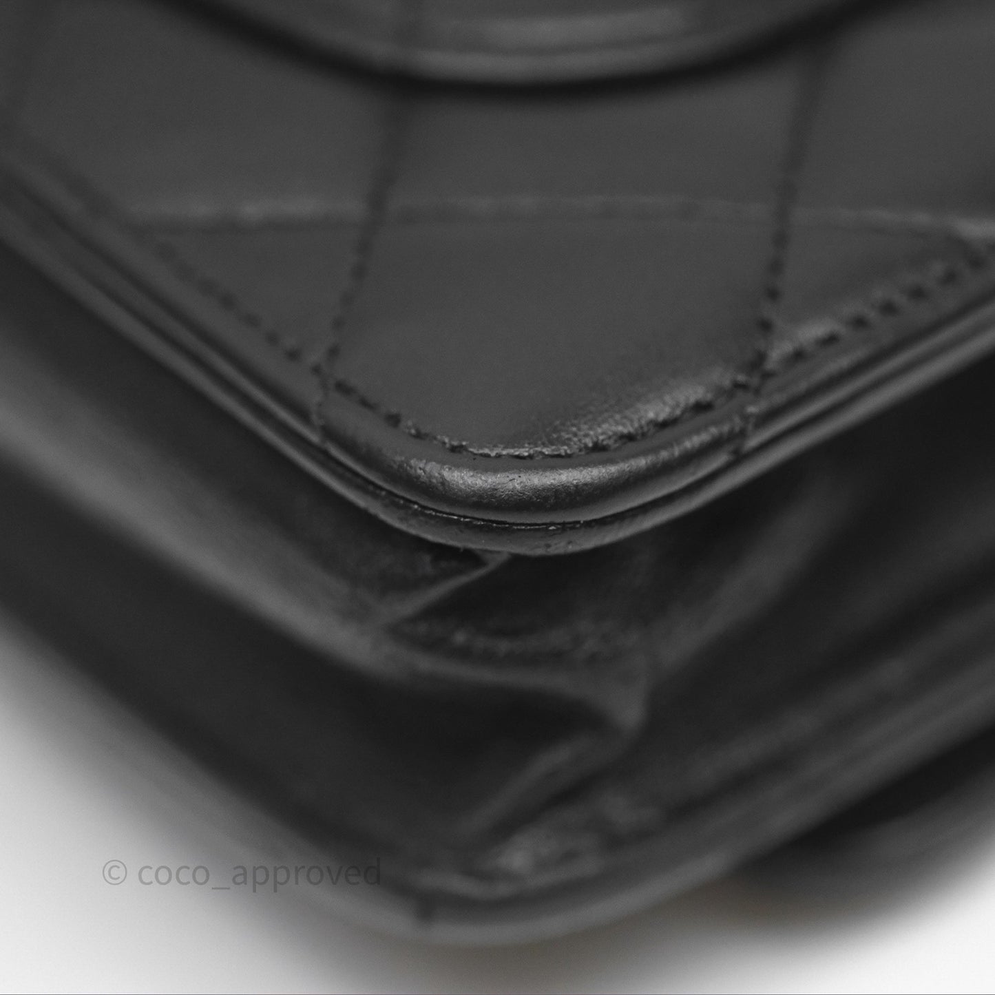 Chanel Quilted WOC Black Lambskin Silver Hardware