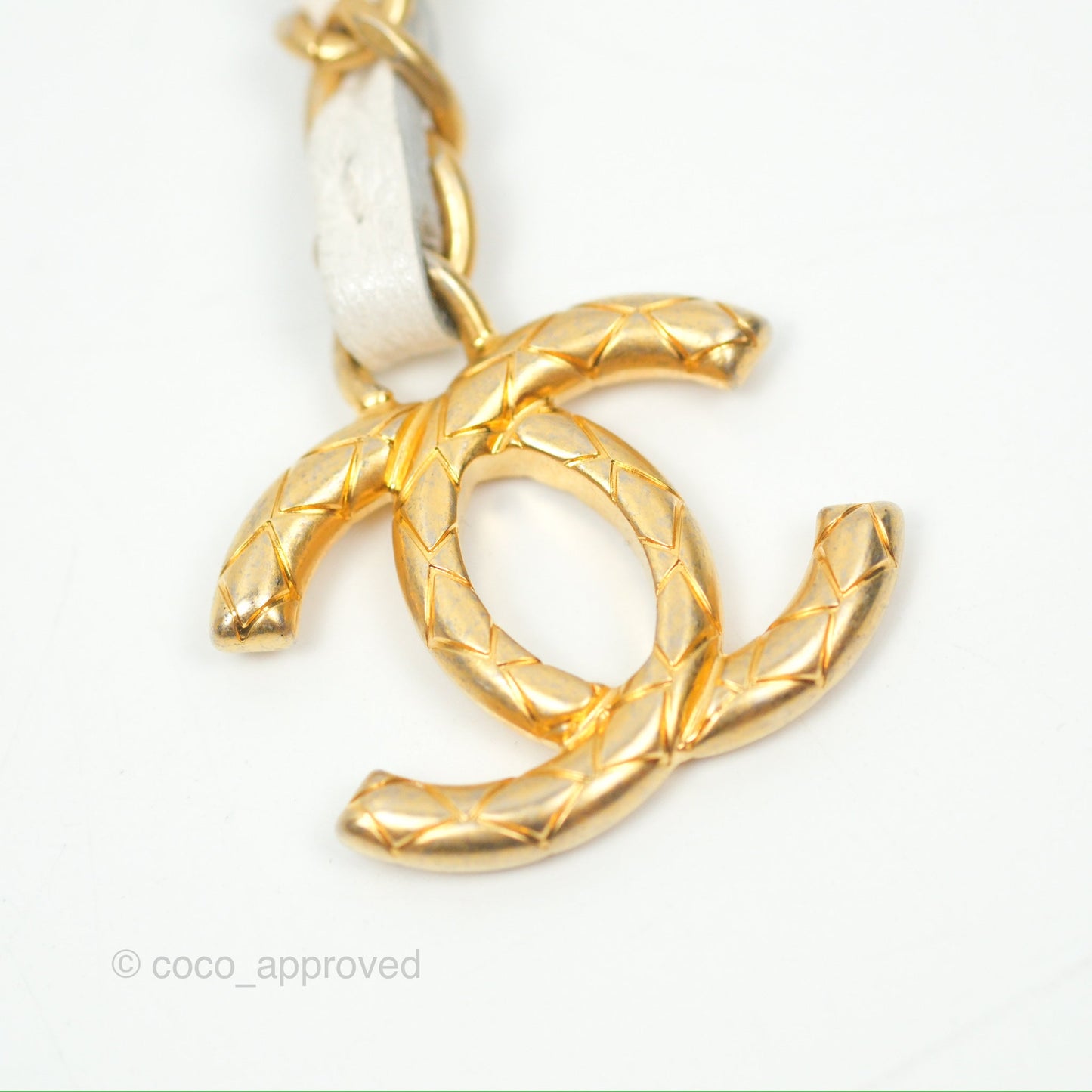Chanel Wallet On Chain WOC Adjustable CC Chain Iridescent White Caviar Aged Gold Hardware