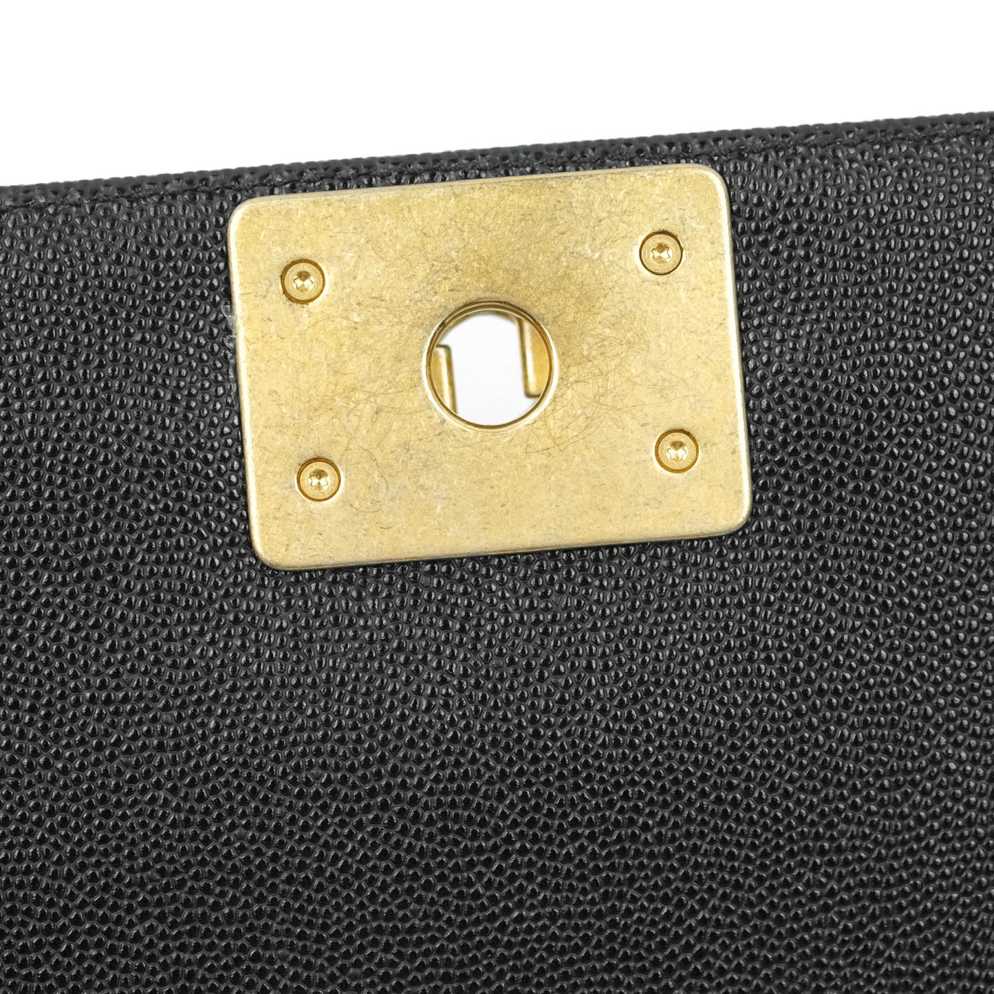 Chanel Quilted Medium Caviar Boy Flap Aged Gold Hardware