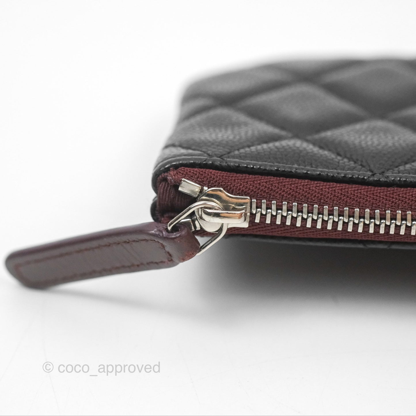 Chanel Quilted Mini O Case Black Caviar Silver Hardware