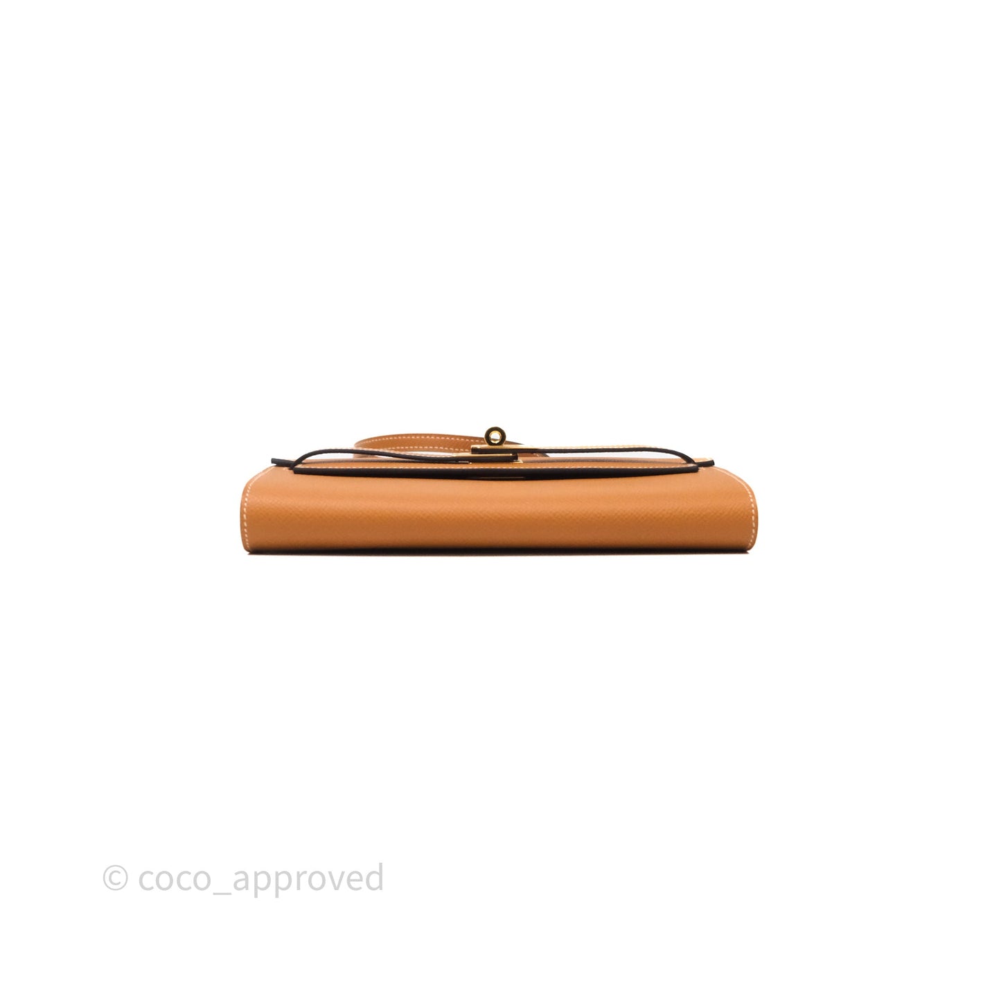 Hermès Kelly To Go Wallet Toffee 1H Epsom Gold Hardware