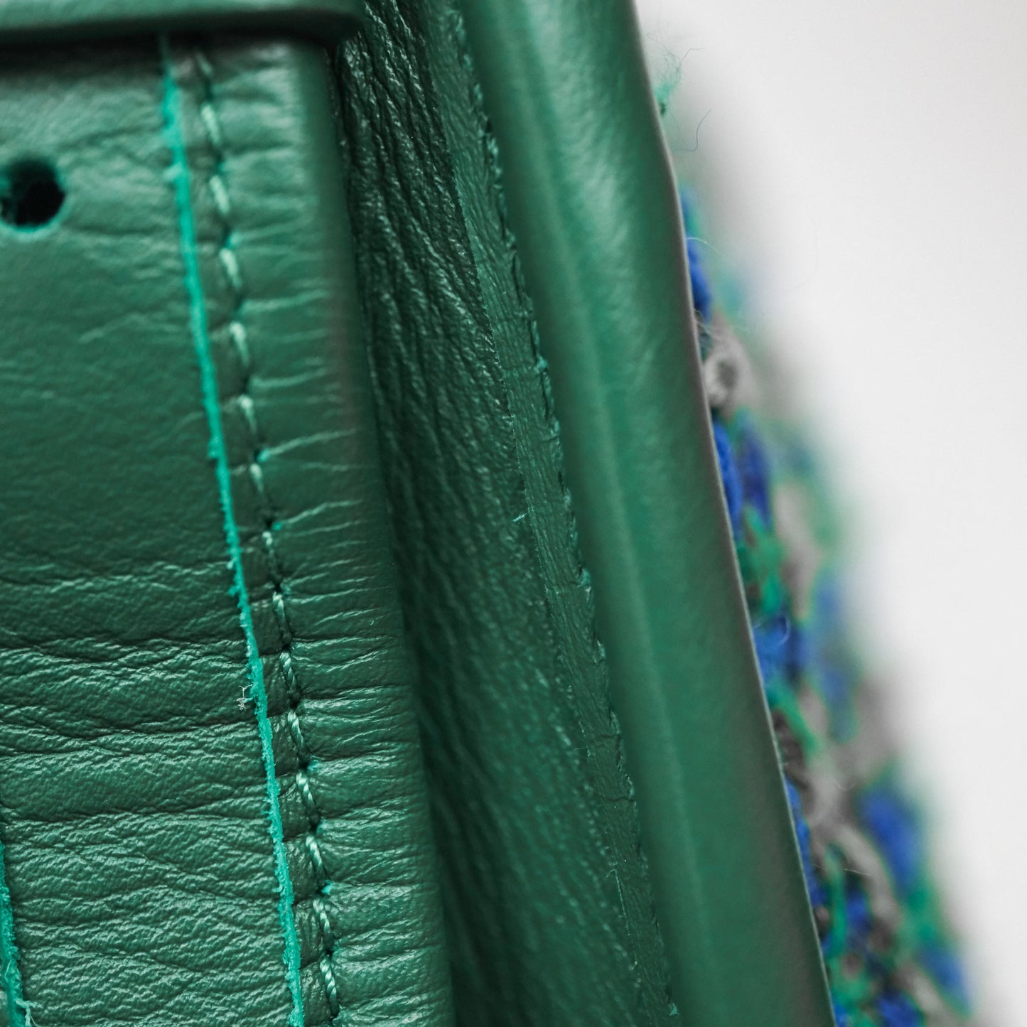 Chanel Tweed Jungle Stroll Hobo Bag Green Silver Hardware