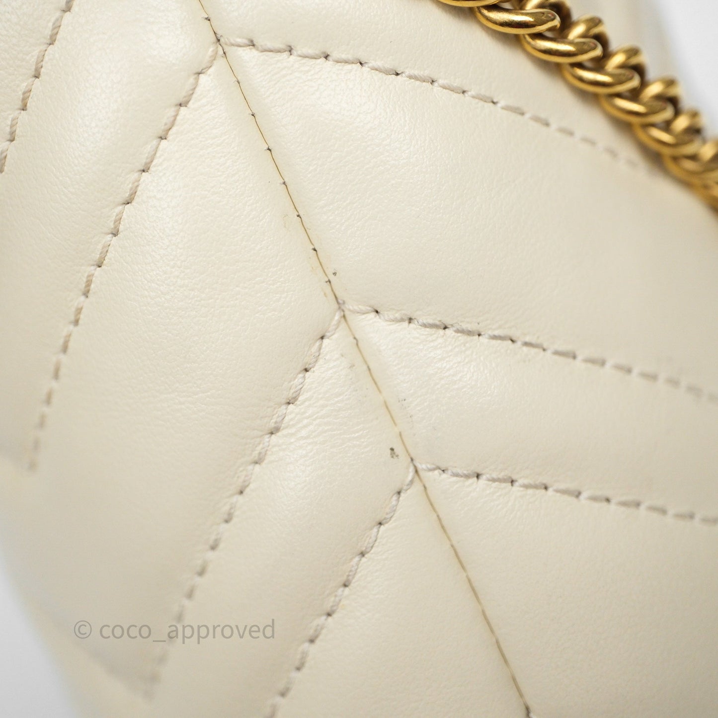 Gucci GG Marmont Mini Bucket Bag Ivory Leather