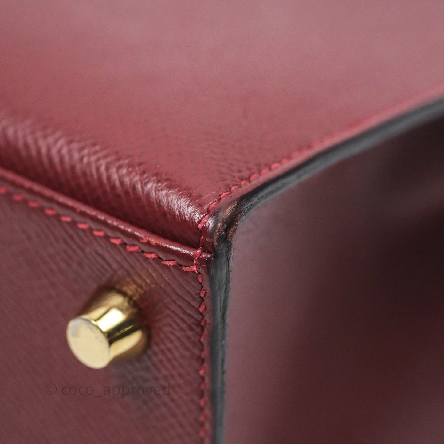 Hermès Sellier Kelly 25 Rouge H Epsom Gold Hardware