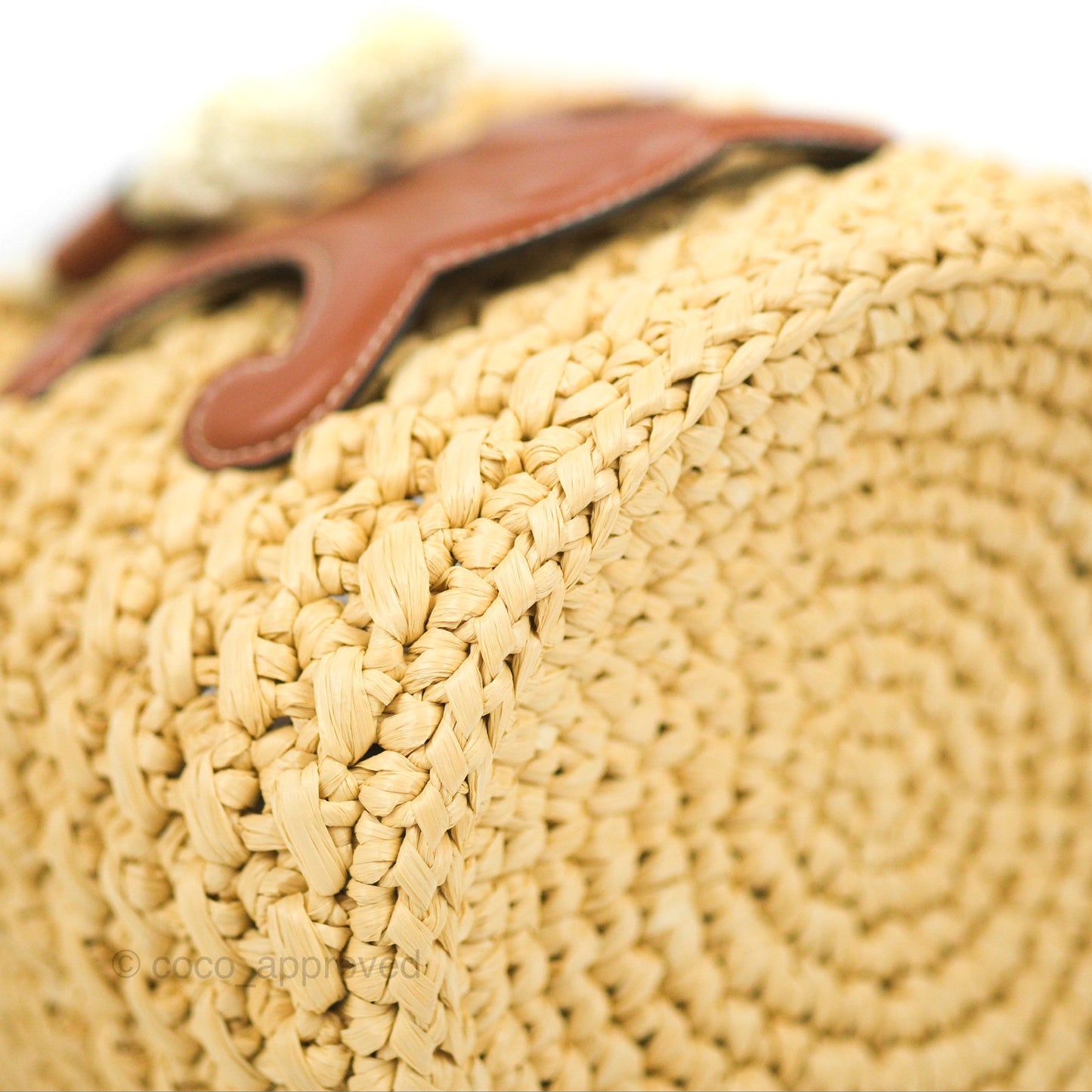 Celine Teen Drawstring Bucket Bag Raffia Natural / Tan Calfskin