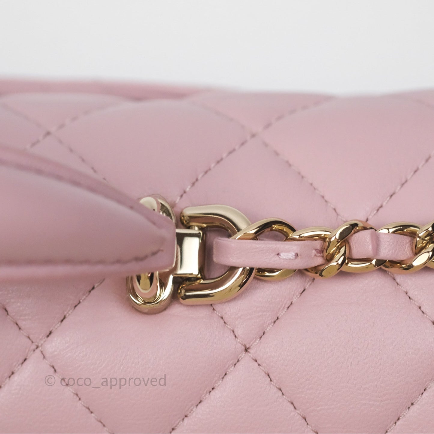 Chanel Top Handle Mini Rectangular Flap Lilac Pink Lambskin Gold Hardware