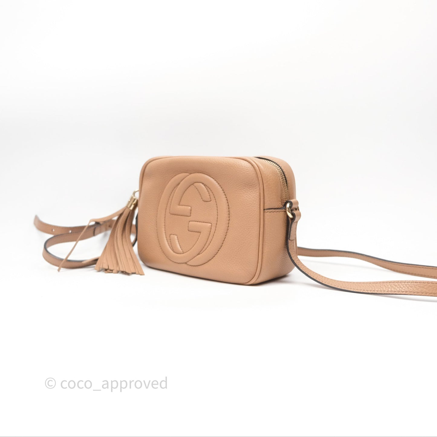 Gucci Small Soho Disco Bag Calfskin Beige