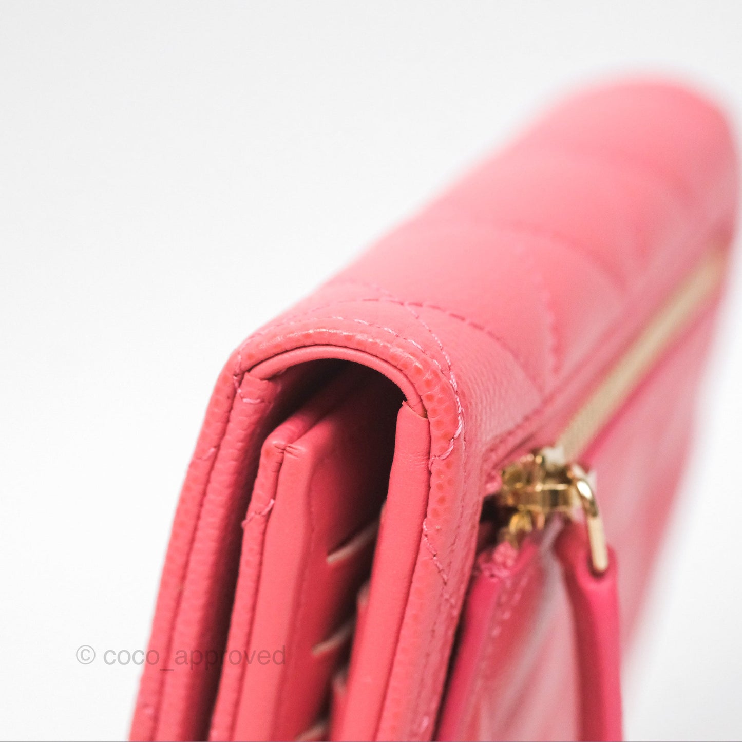 Chanel Classic Short Flap Wallet Pink Caviar Gold Hardware⁣