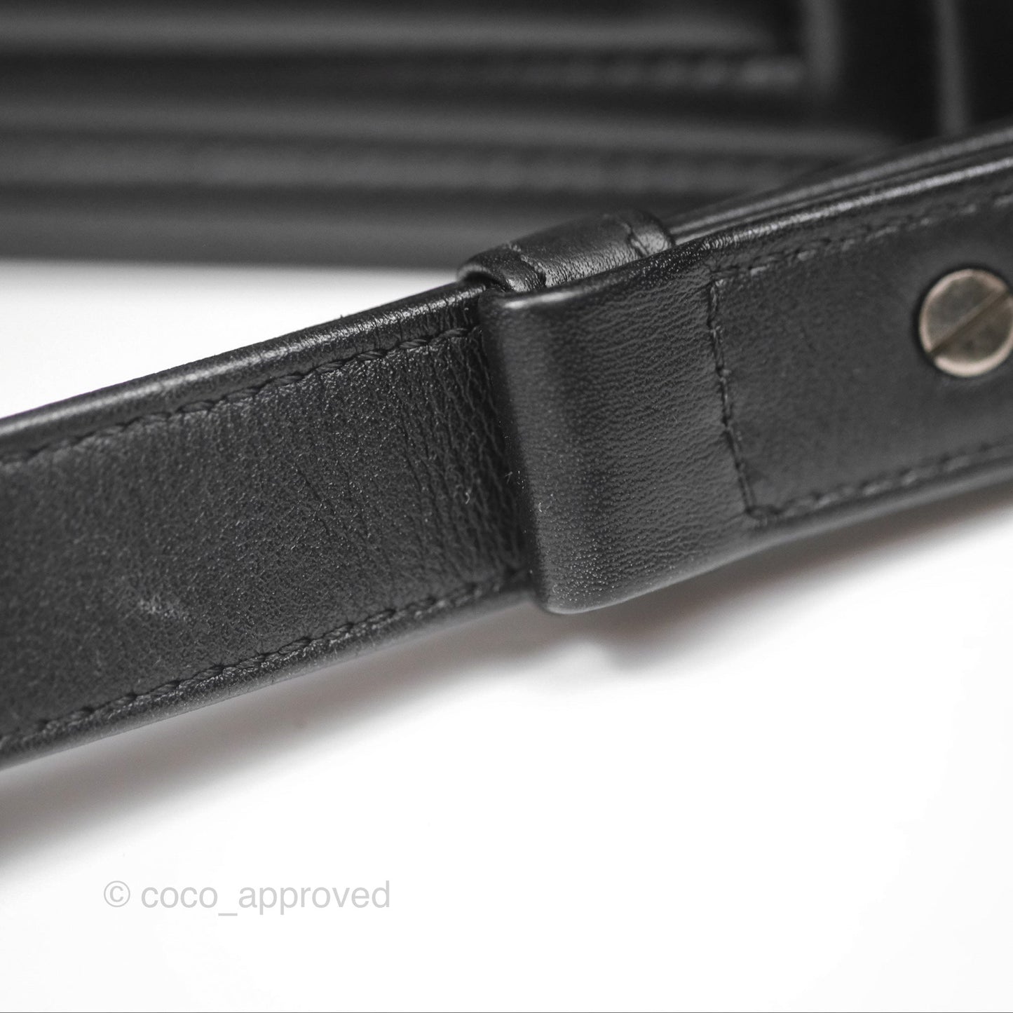 Chanel Small Boy Black Calfskin Ruthenium Hardware