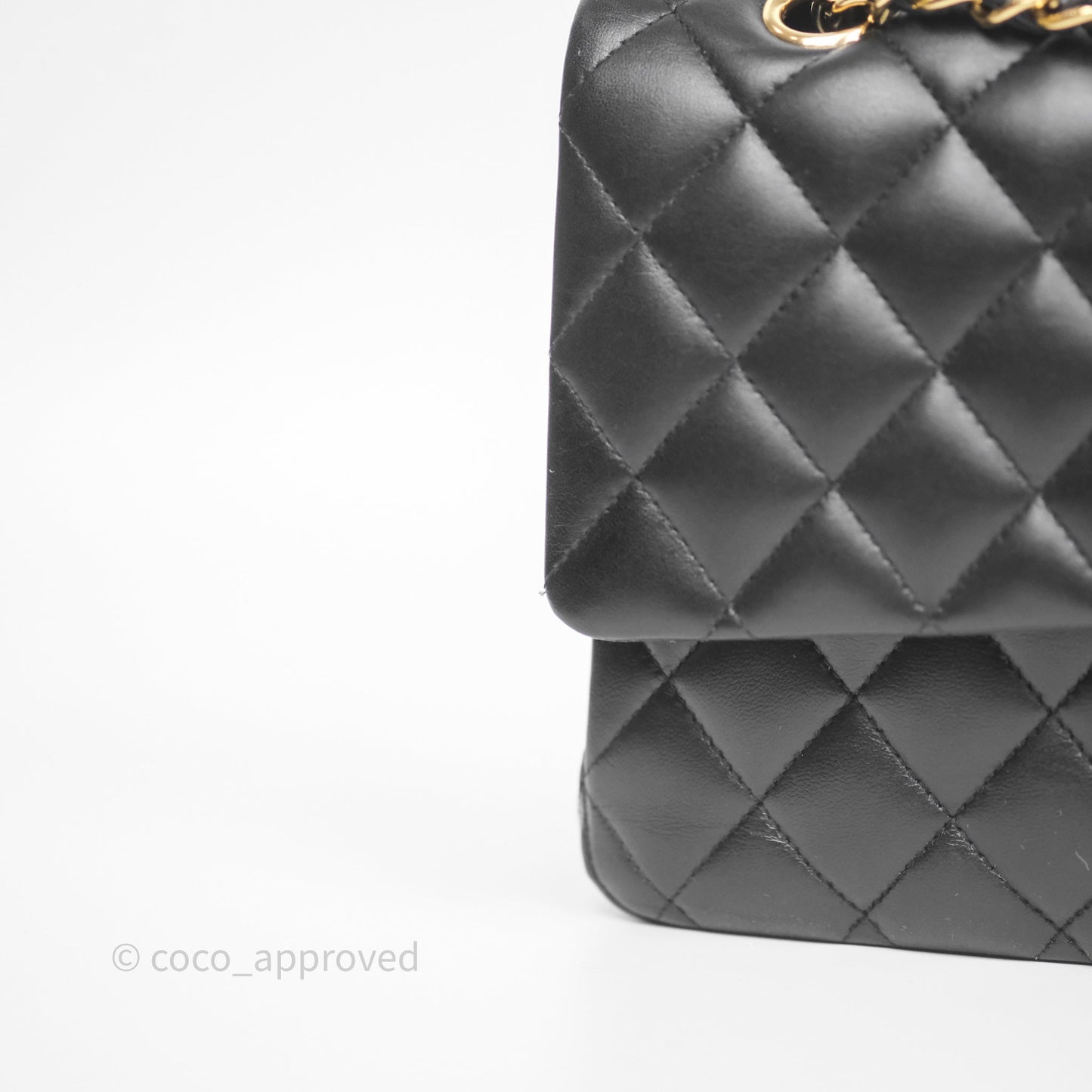 Chanel Classic M/L Medium Flap Quilted Black Lambskin Gold Hardware