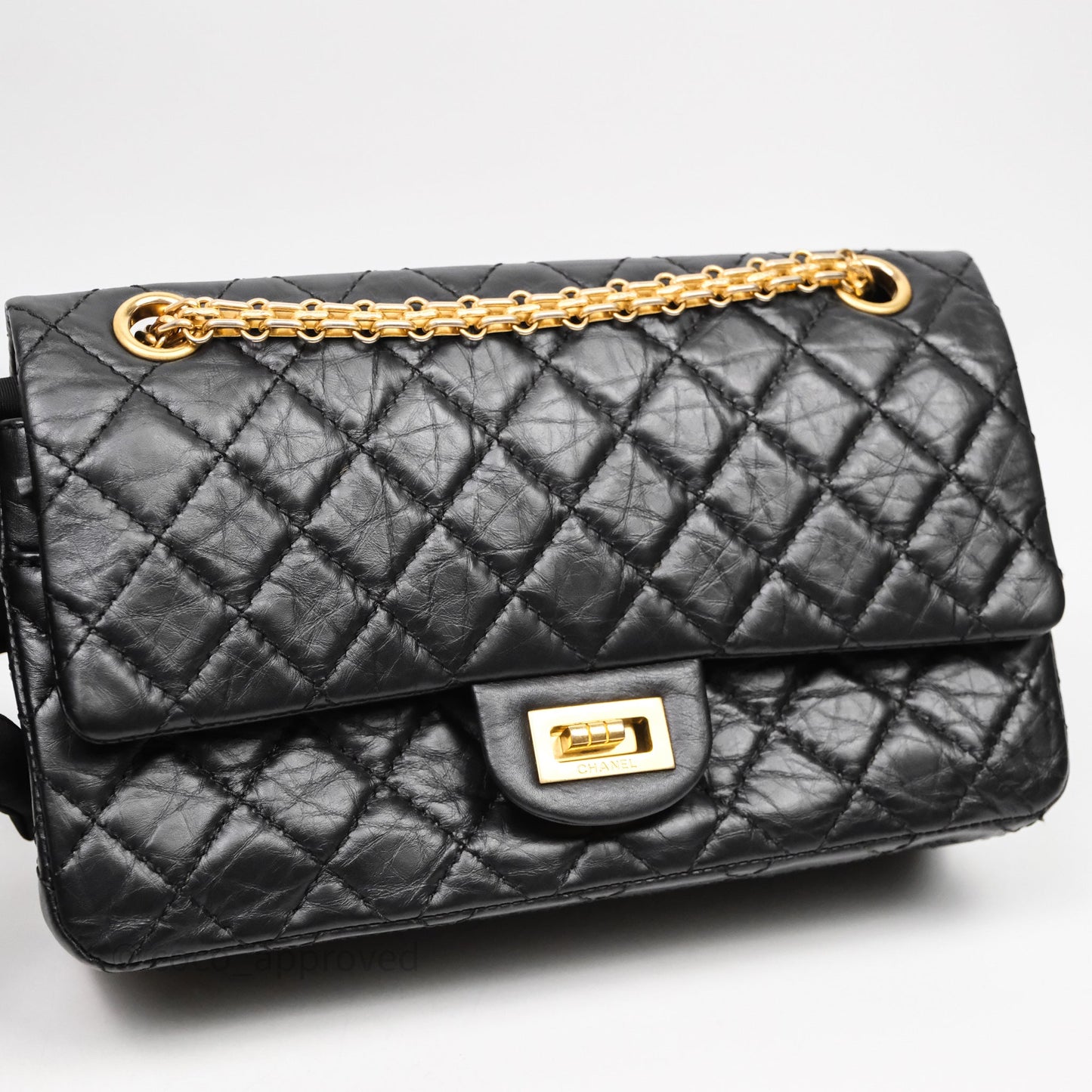 Chanel Reissue 225 Flap Black Aged Calfskin Gold Hardware