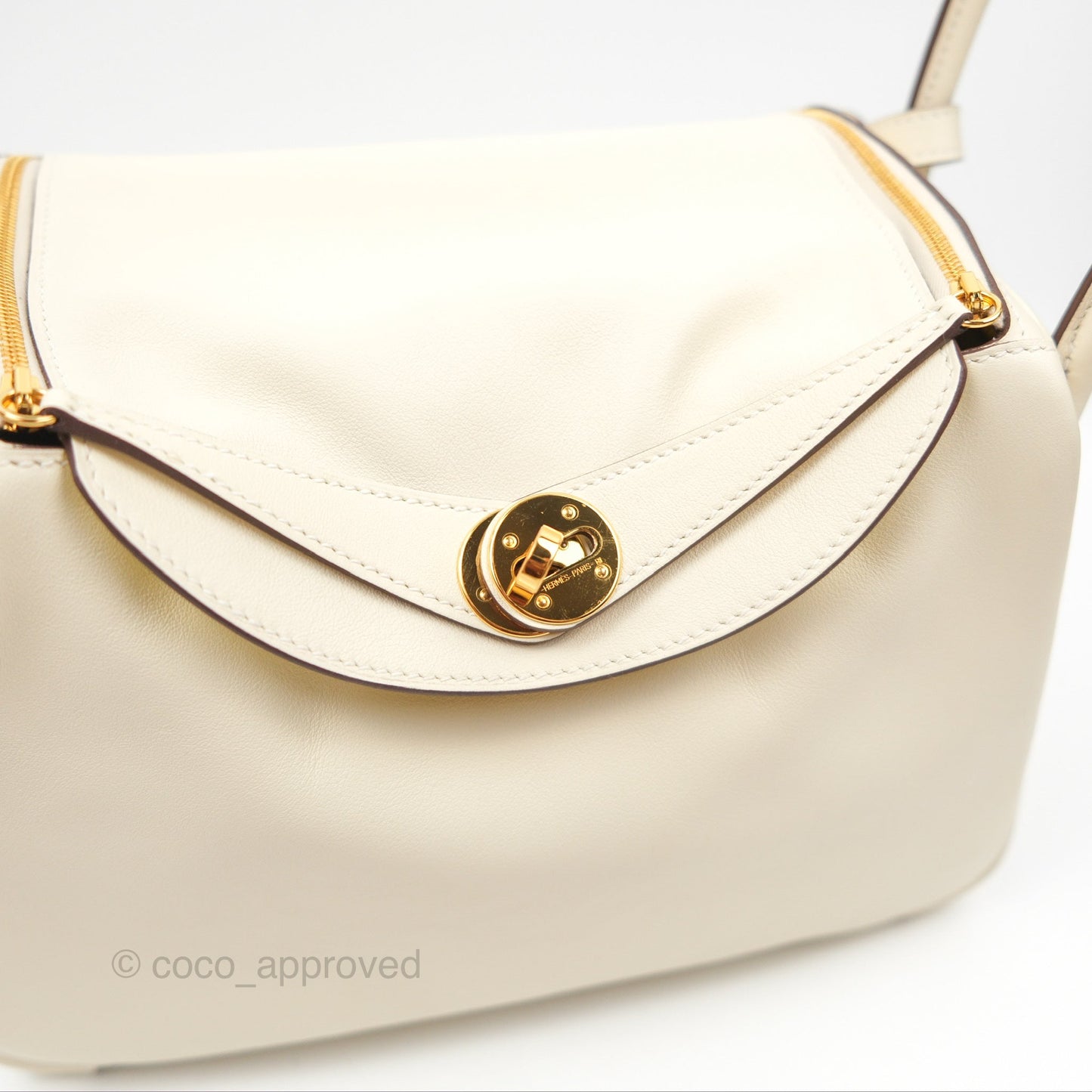 Hermès Lindy 26 Nata/Lime Swift Gold Hardware