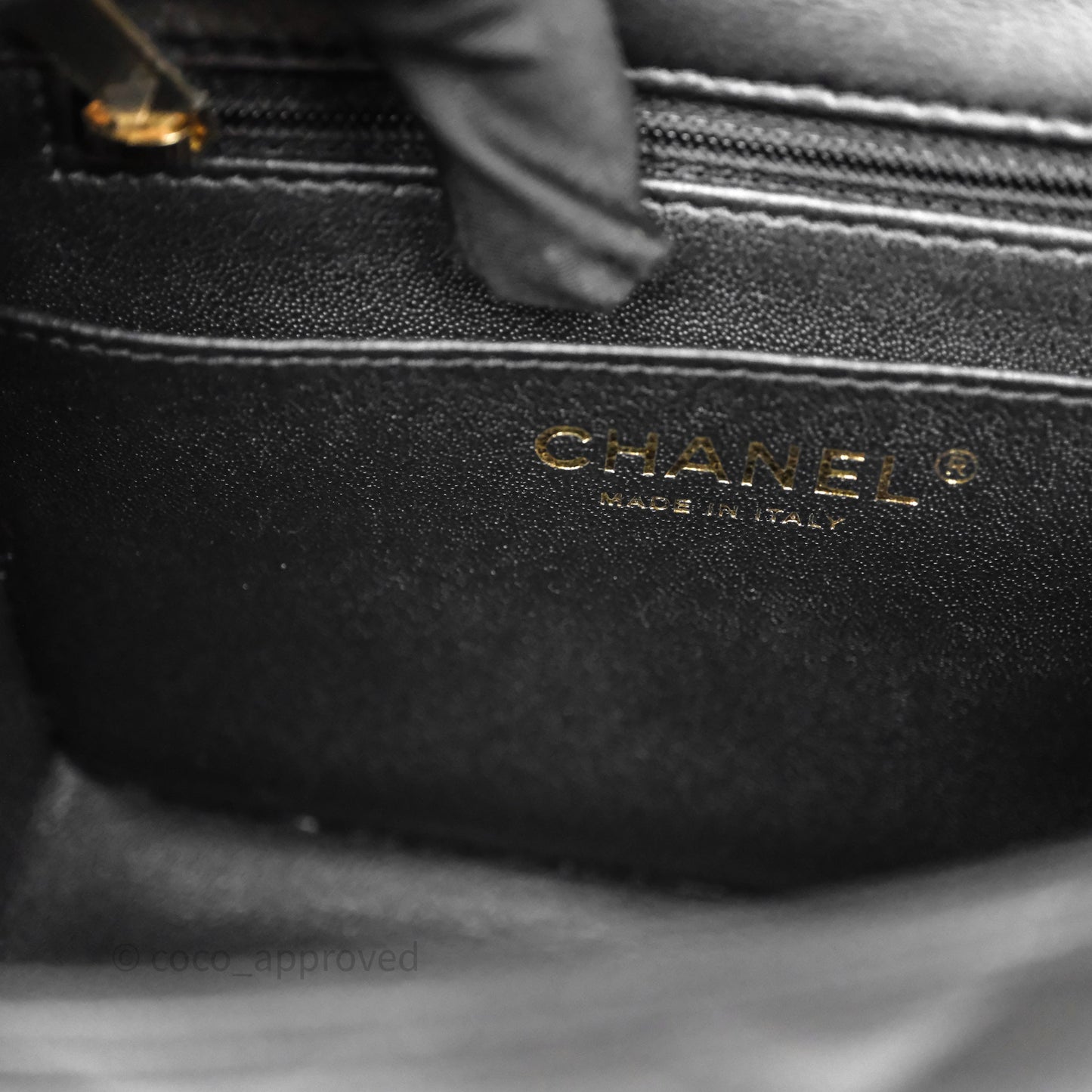 Chanel Mini Square Quilted Black Lambskin Gold Hardware