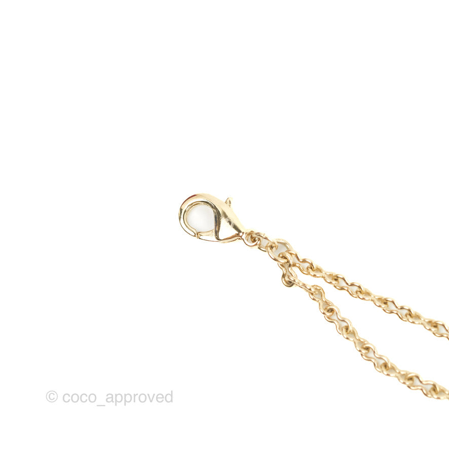 Chanel Logo Pearl Choker Gold Tone 19P