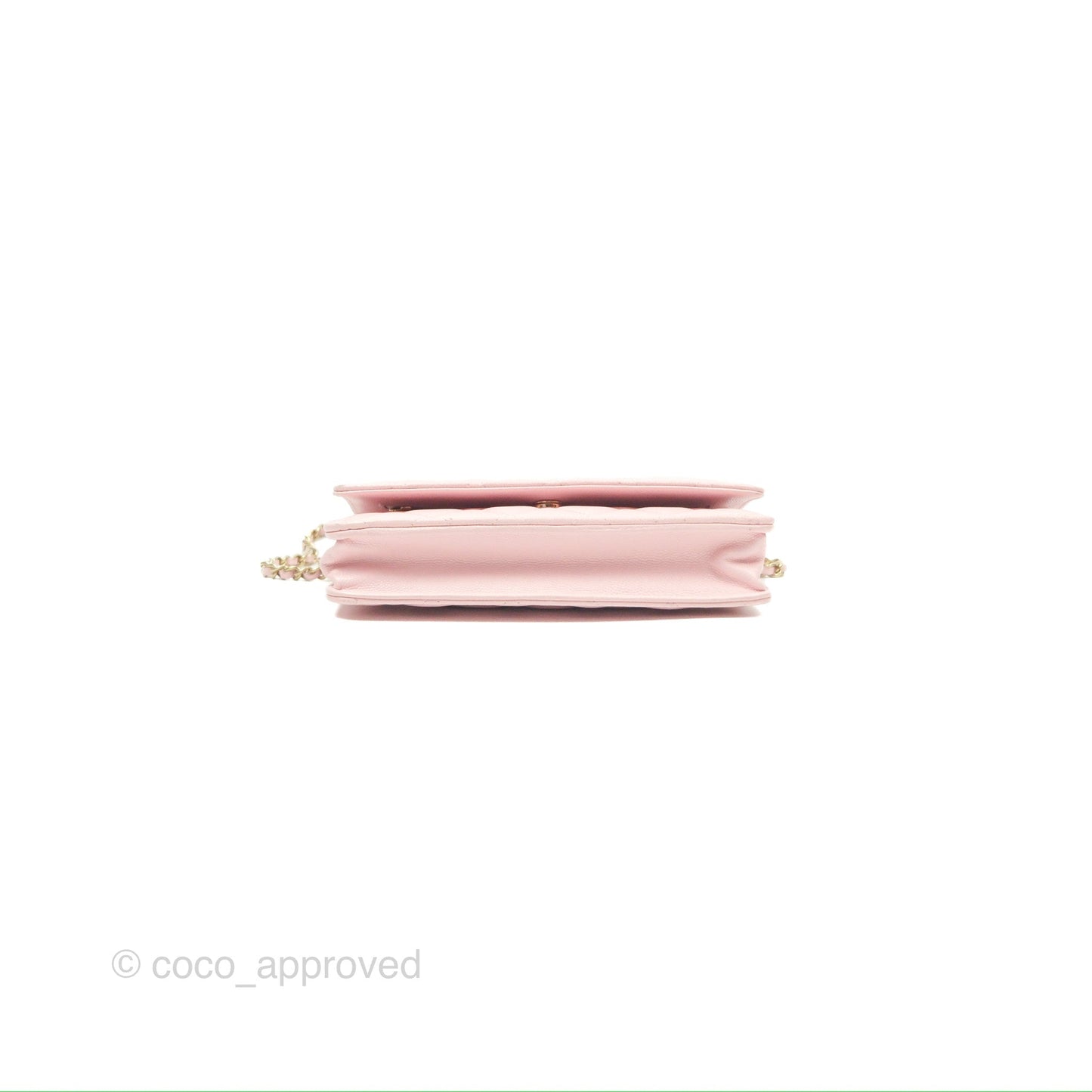 Chanel Quilted Classic Wallet On Chain WOC Pink Caviar Gold Hardware