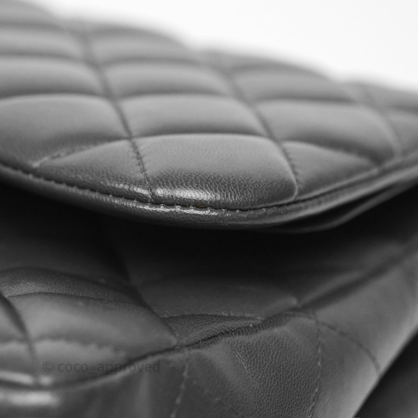 Chanel Jumbo Double Flap Dark Grey Lambskin Brushed Gold Hardware⁣⁣