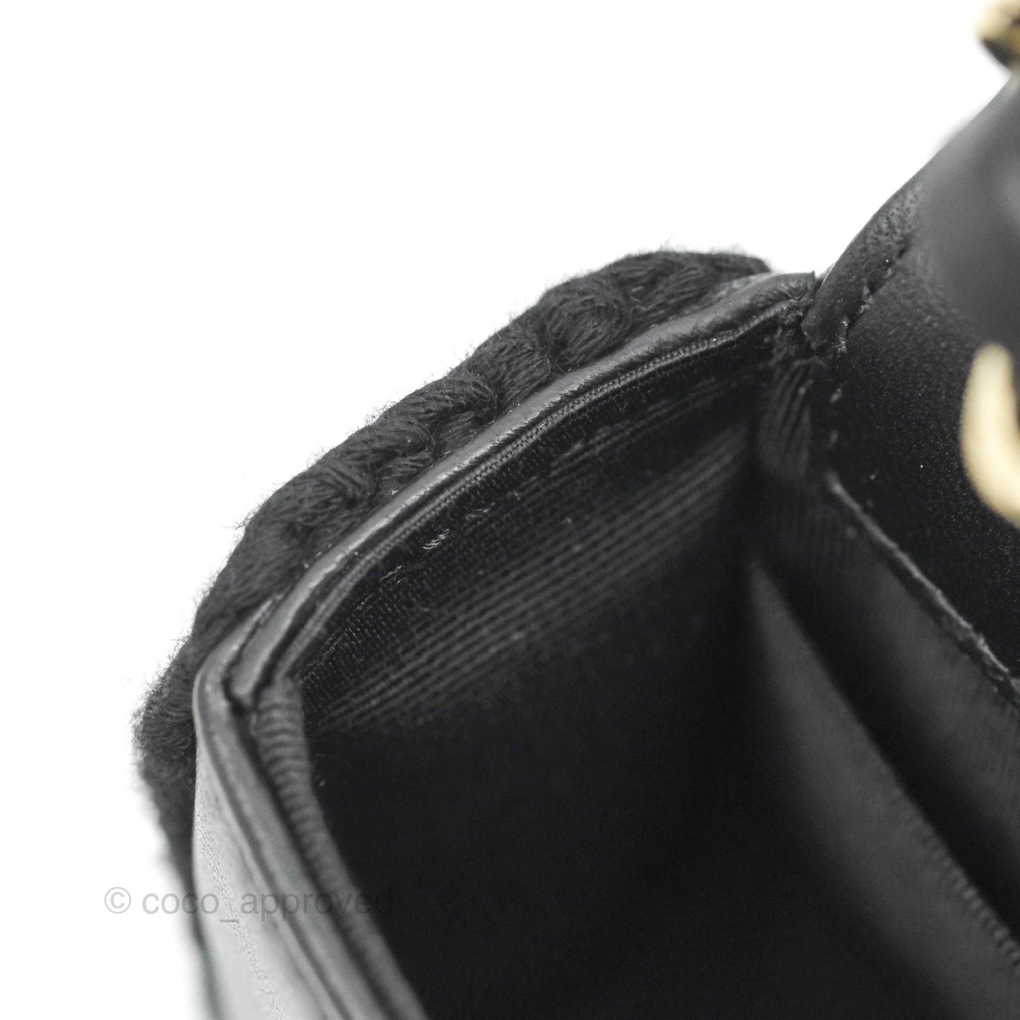 Chanel Mini Bag Black Lambskin Crochet Gold Hardware 22C