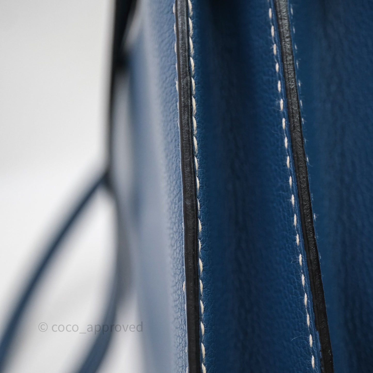 Hermès Roulis 23 Blue Evercolor Palladium Hardware