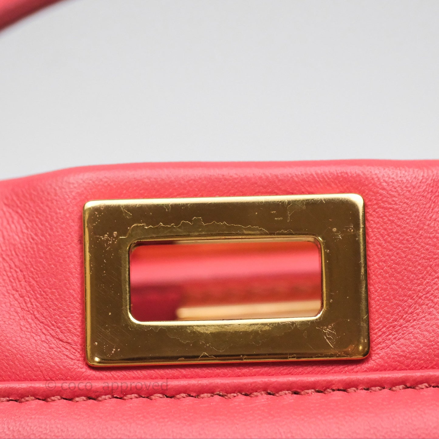 Fendi Nappa Mini Peekaboo Bag Hot Pink