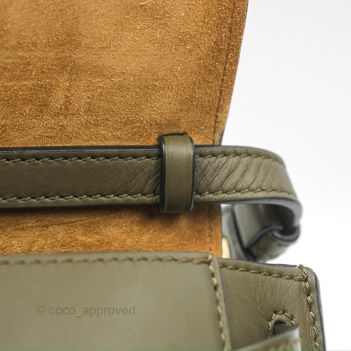 Loewe Mini Gate Dual Bag Soft Calfskin & Jacquard Strap Autumn Green