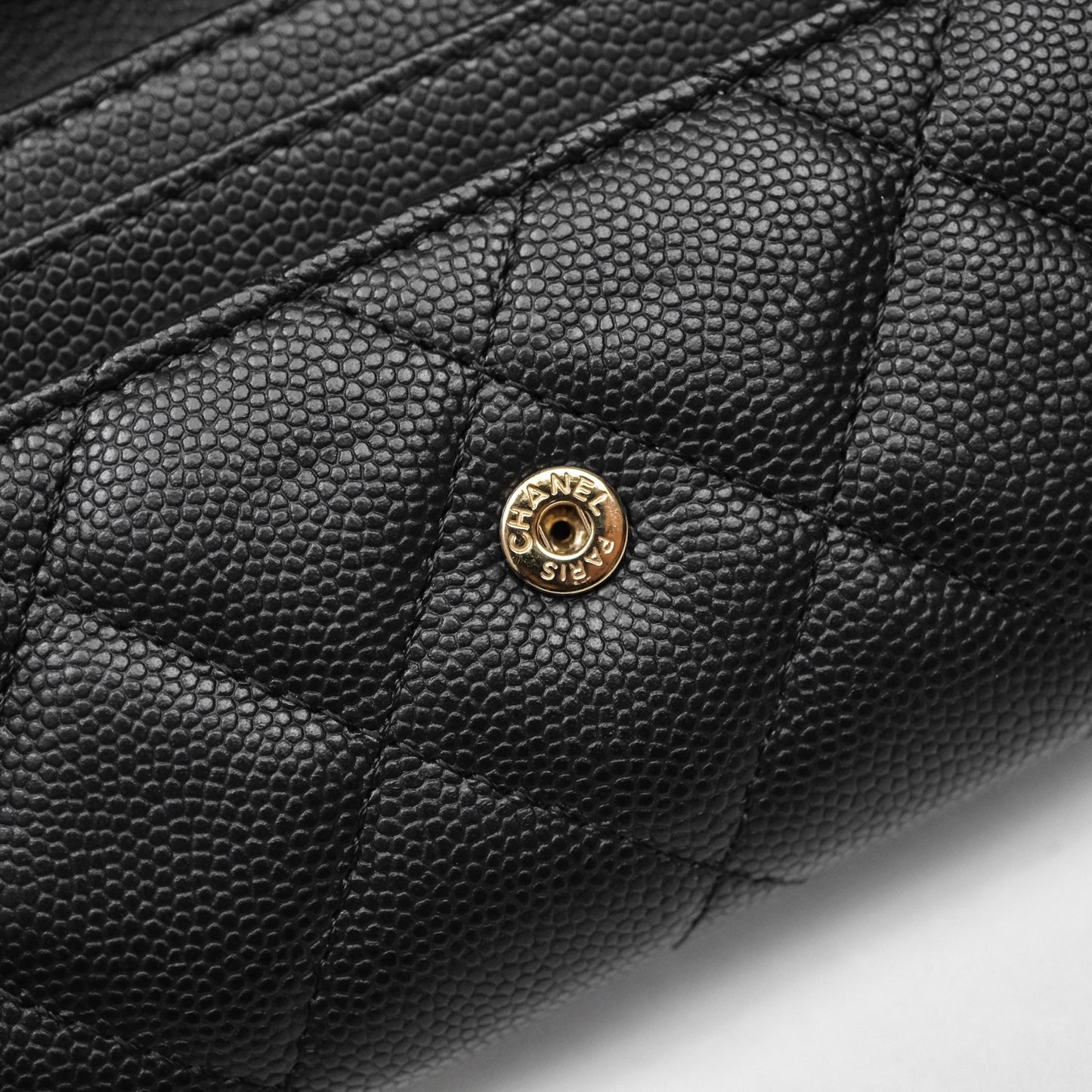 Chanel Classic Long Black Caviar Flap Wallet Silver Hardware
