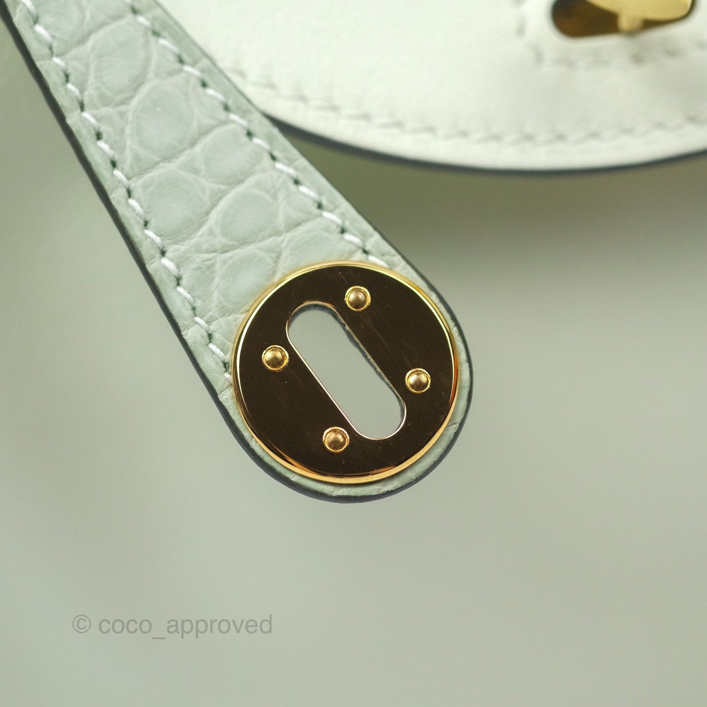 Hermès Mini Lindy Touch Vert Fizz 0S Swift Alligator Handle Gold Hardware