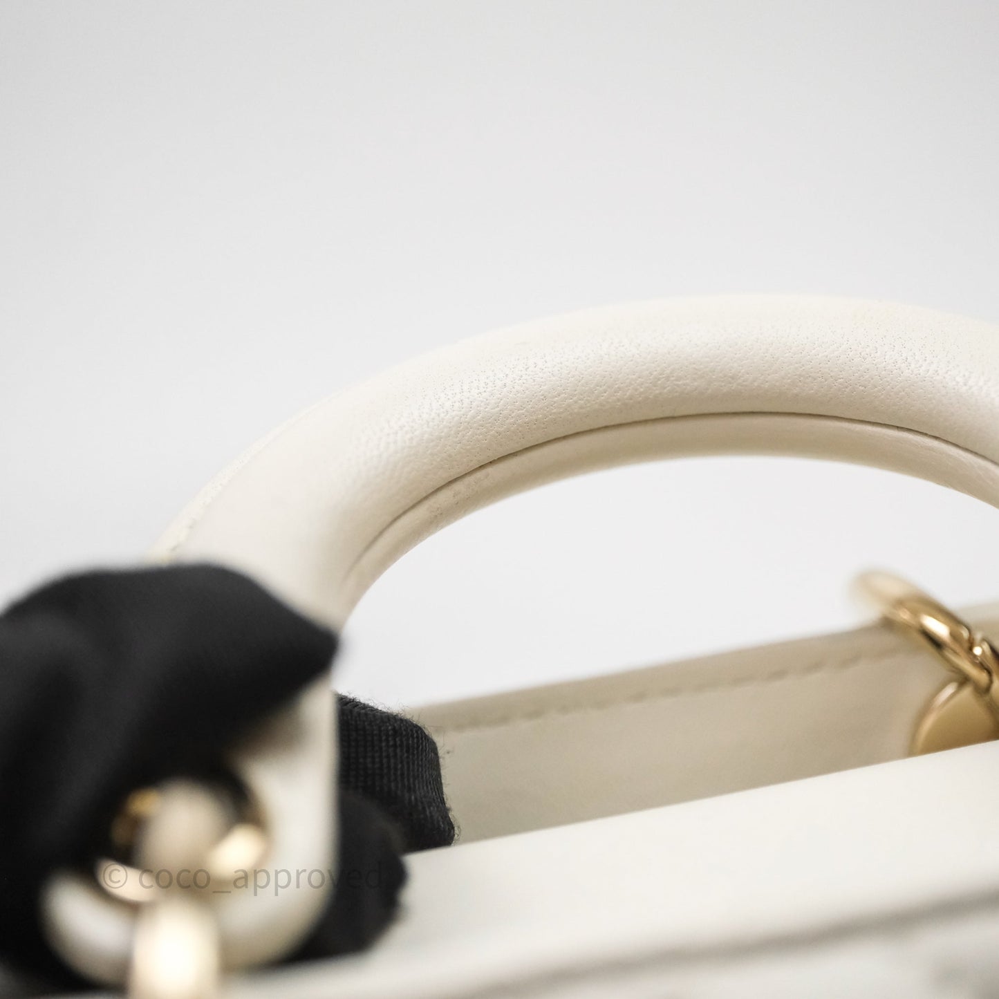 Christian Dior Micro Lady D-Joy Bag Latte Cannage Lambskin Gold Hardware