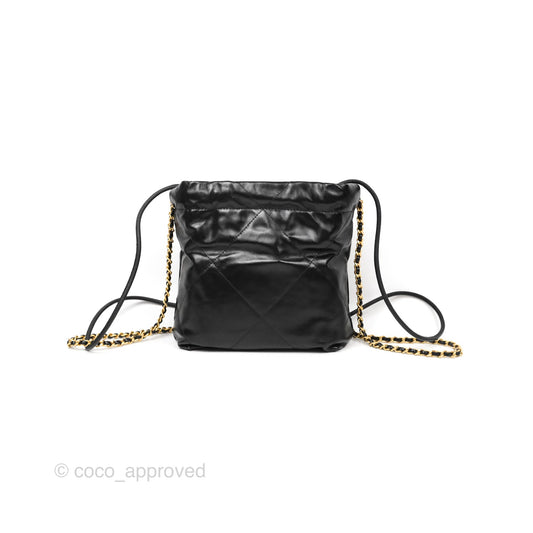 Chanel 22 Mini Bag Black Crumpled Calfskin