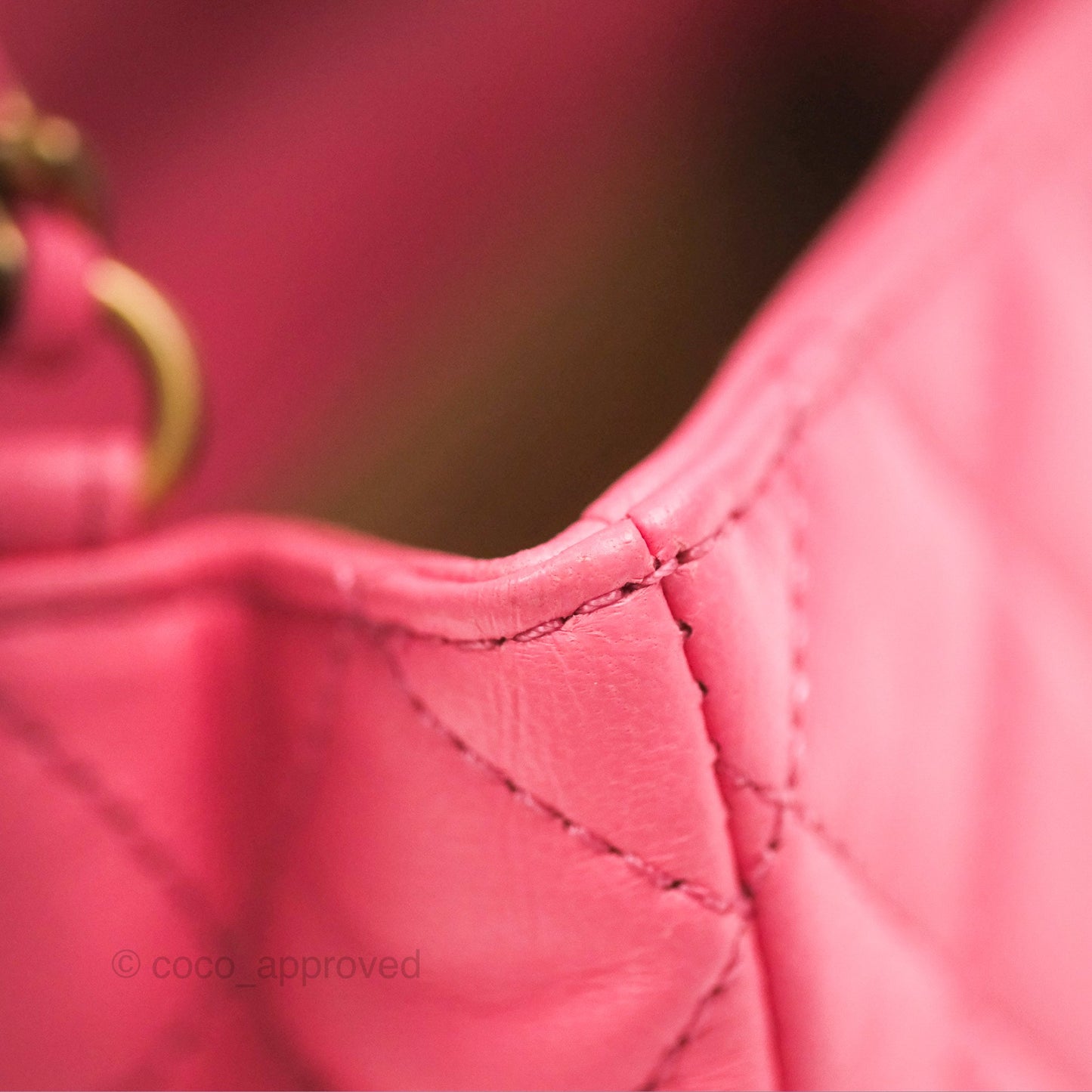 Chanel Mini Rectangular Pearl Crush Quilted Pink Lambskin Aged Gold Hardware