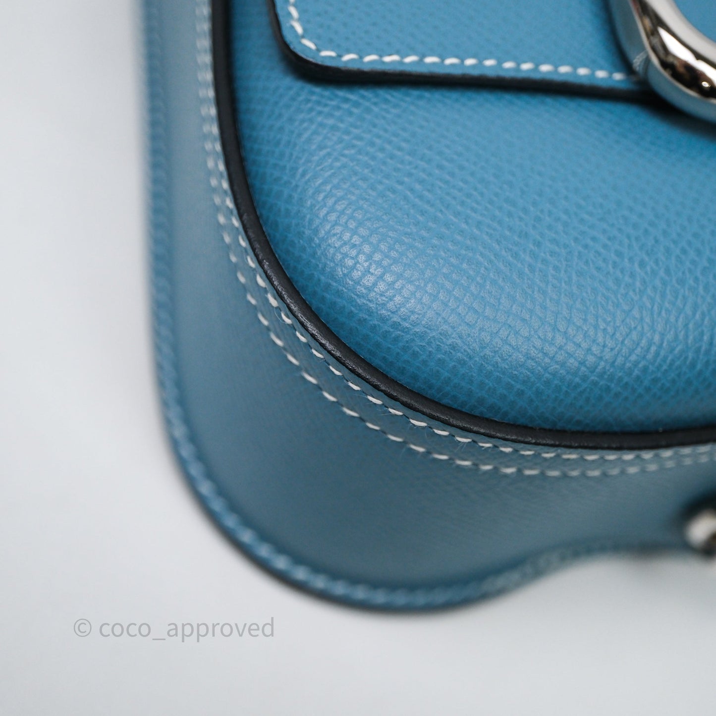 Hermès Della Cavalleria Mini II Bag 18 New Bleu Jean 75 Epsom Palladium Hardware