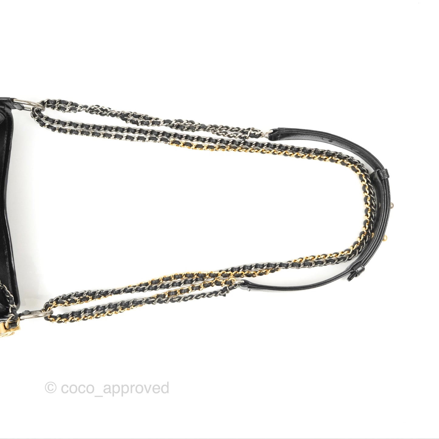 Chanel Calfskin Chevron Small Gabrielle Hobo Black Mixed Hardware