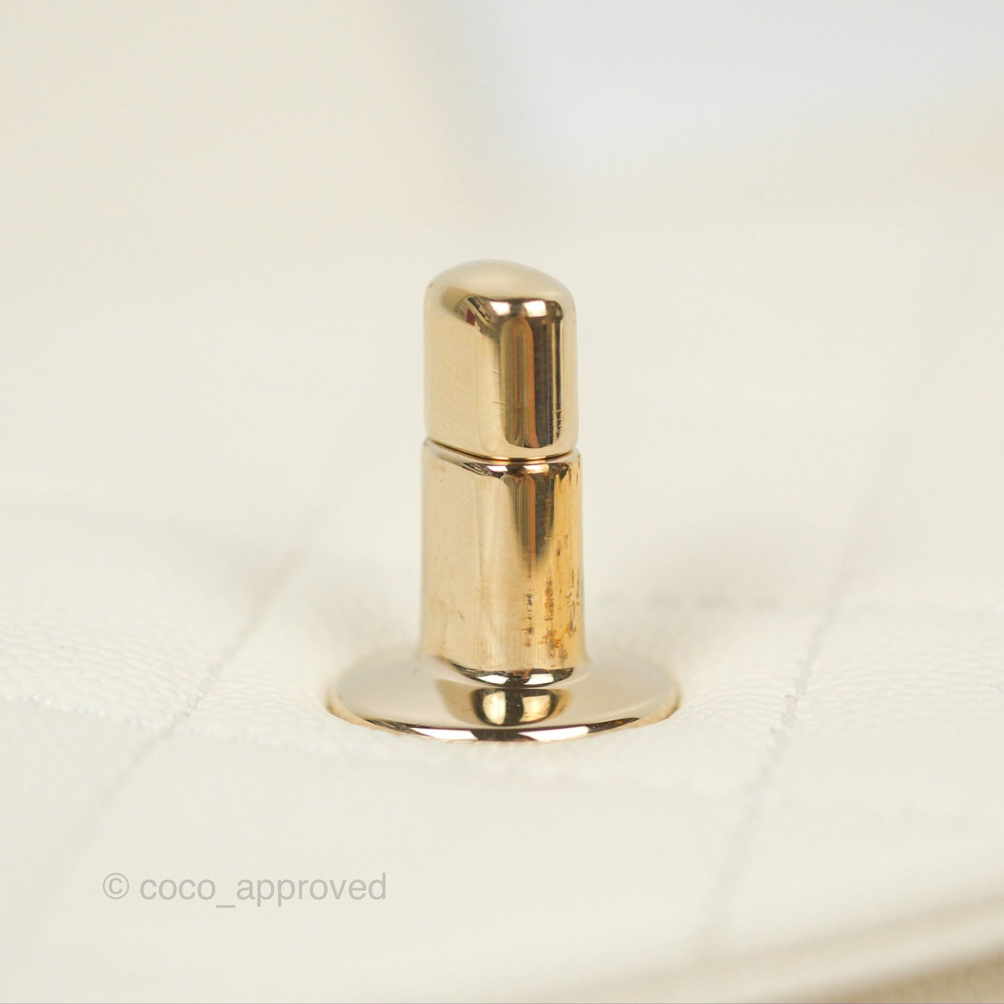 Chanel Quilted Small Like The Wallet Flap Ivory White Caviar Light Gold Hardware 22C