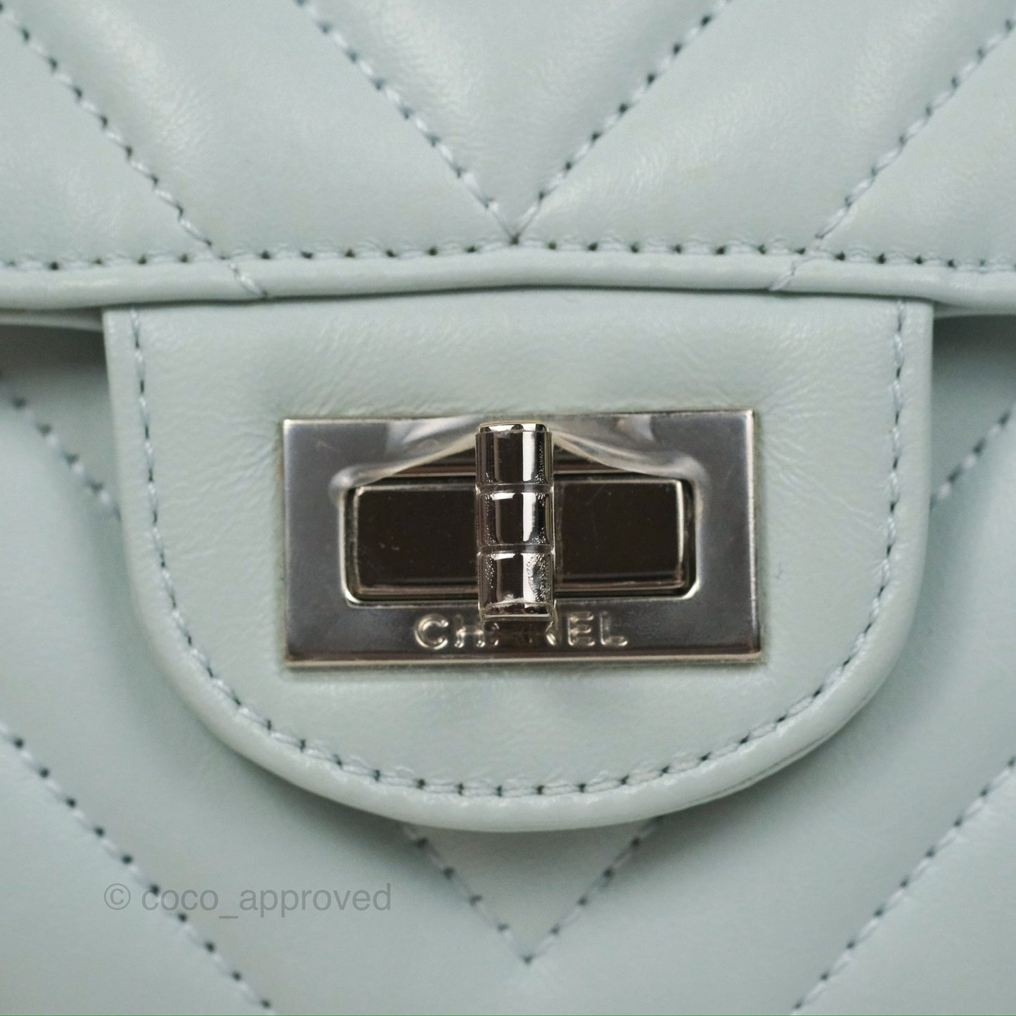 Chanel Mini Reissue 224 Blue Aged Calfskin Silver Hardware