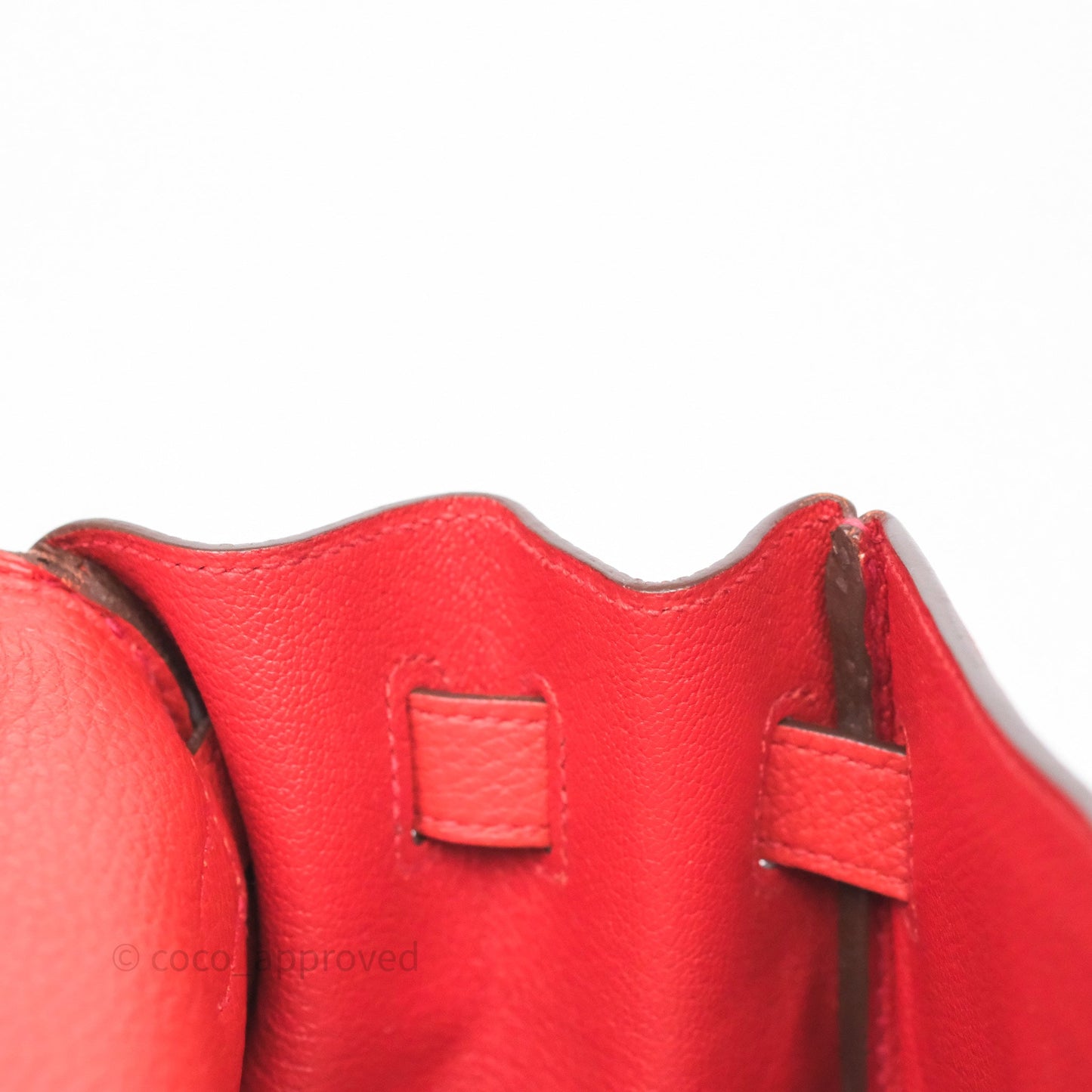 Hermès Kelly 35 Retourne Red Togo Palladium Hardware