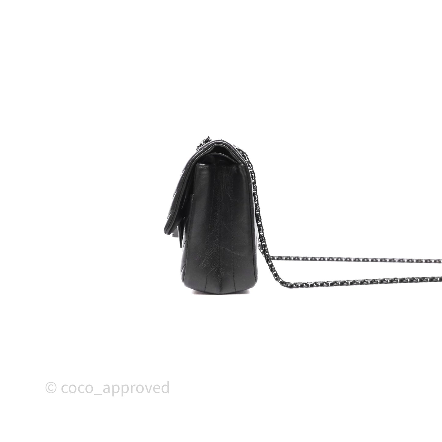 Chanel Reissue 225 Chevron Aged Calfskin So Black