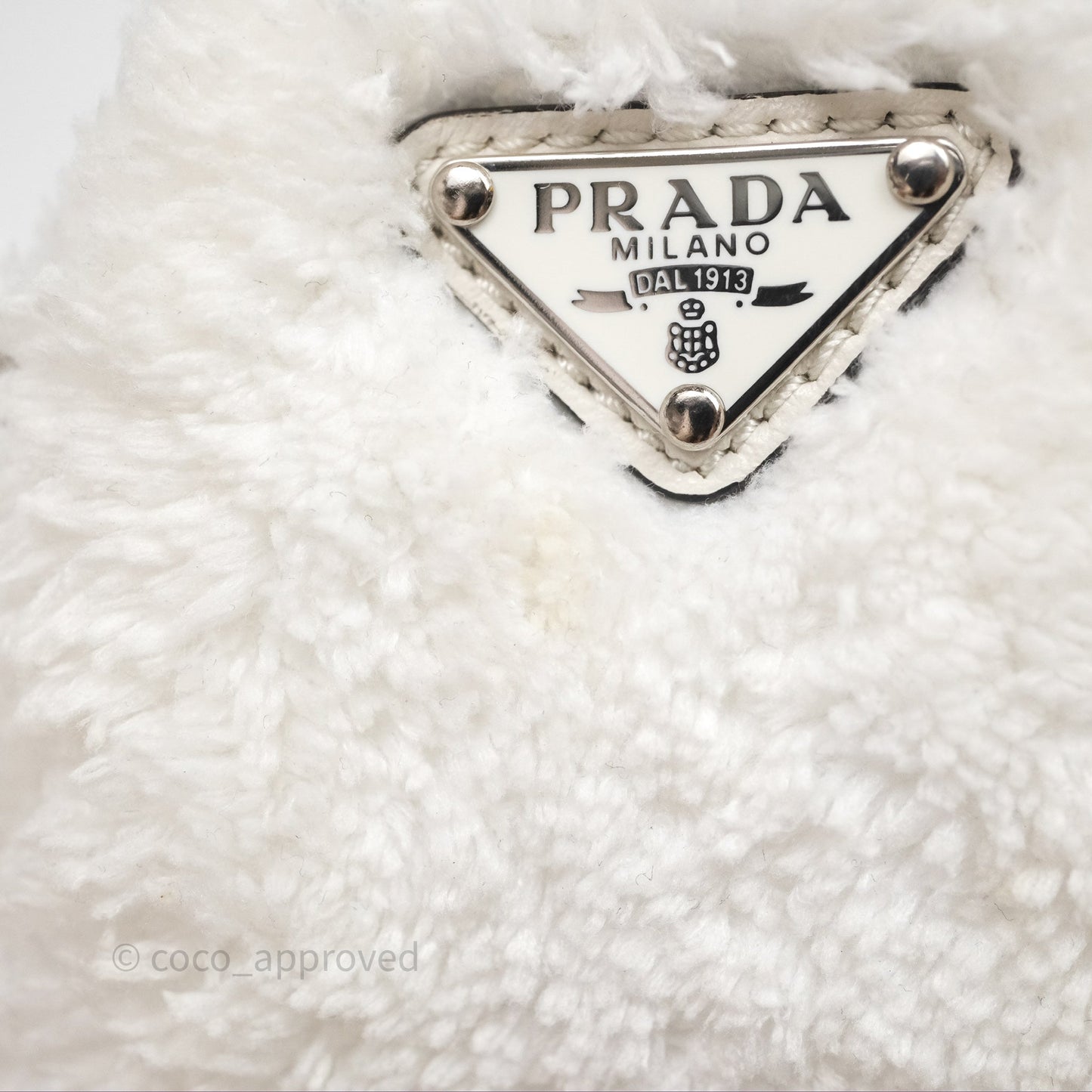 Prada Spugna Triangle White Bag