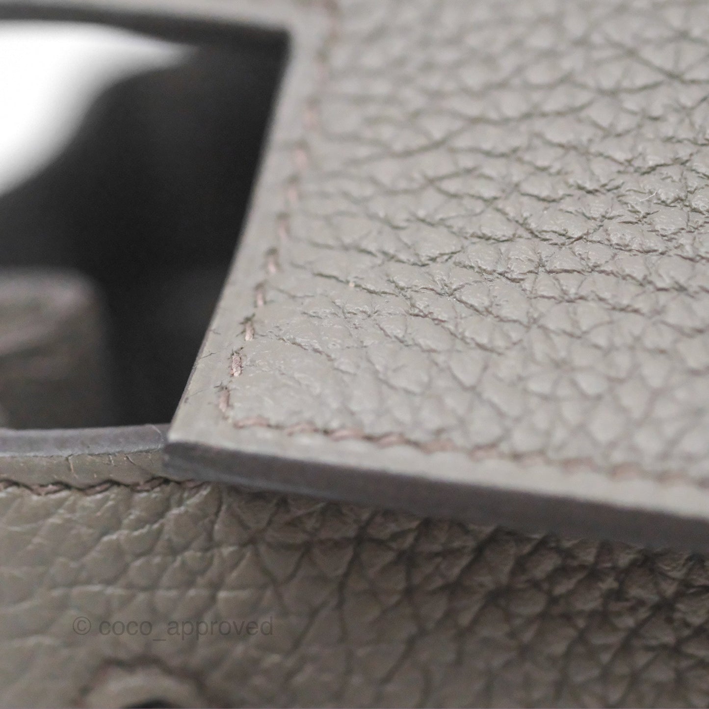 Hermès Kelly 25 Retourne Gris Etain 8F Togo Gold Hardware